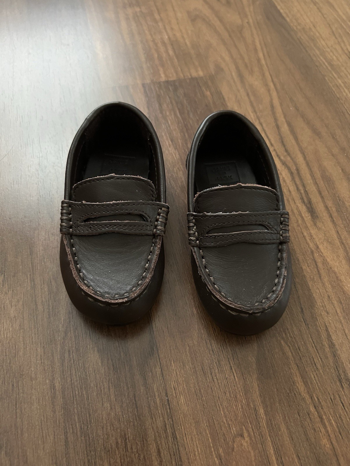 Pre Owned Excellent Condition Janie & Jack Boy Leather Loafers Sz 5 US