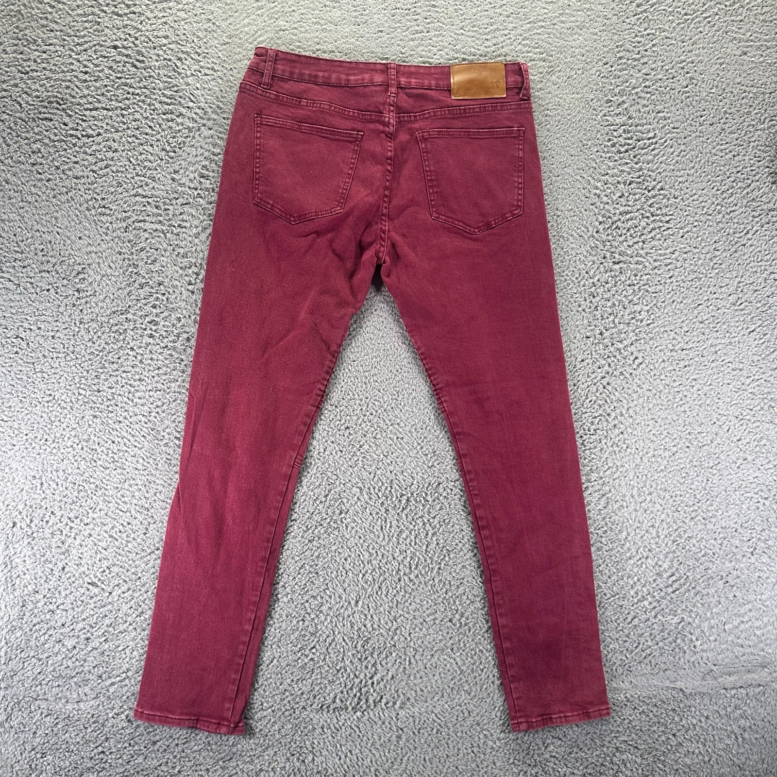 Waimea Jeans Mens 34×30 Red Cotton Denim Skinny Leg Biker Moto Workwear Stretch