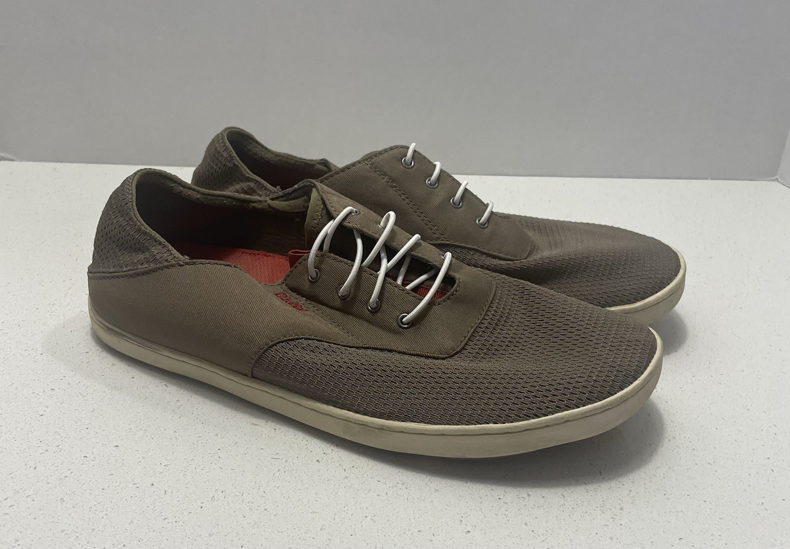 OluKai Nohea Moku Shoes Mens Size 9.5 Brown Mesh Lace Up Casual Sneakers EU 42.5