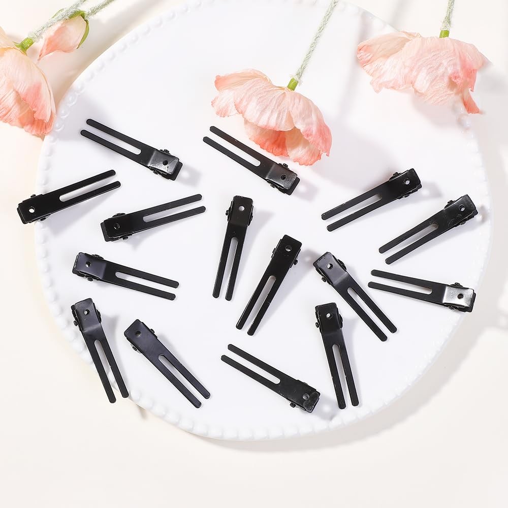 120pcs Double Prong Curl Clips, 1.8′ Stainless Steel Hair Clips for Hair Bow,…