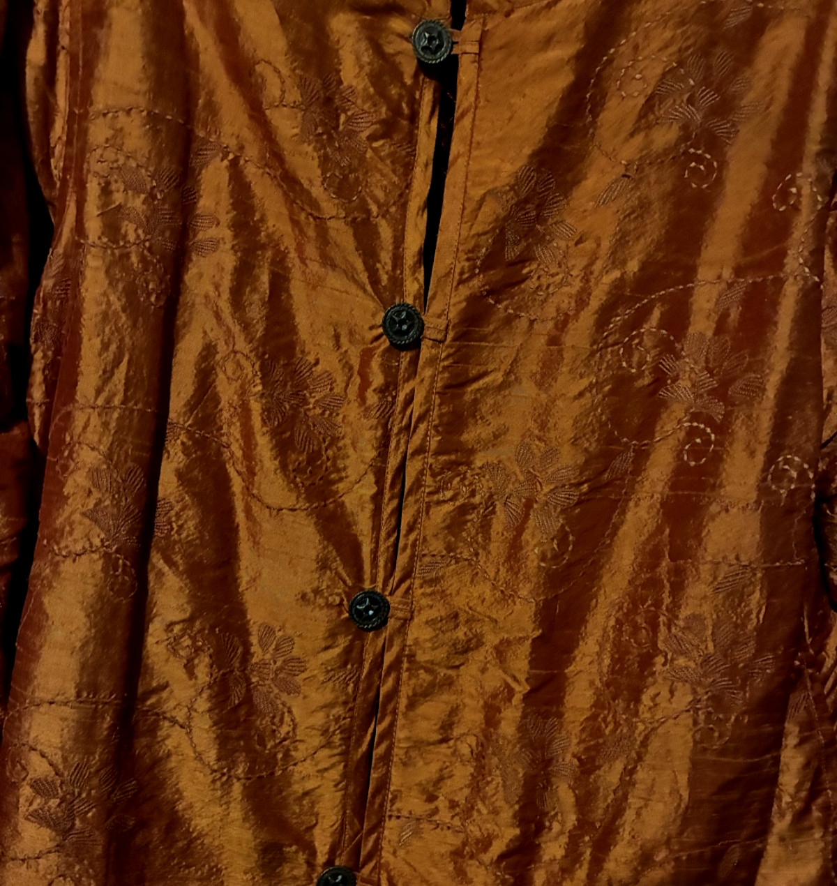 Quilted Long Sleeve Button Down Reversible Jacket Sz XL Rust