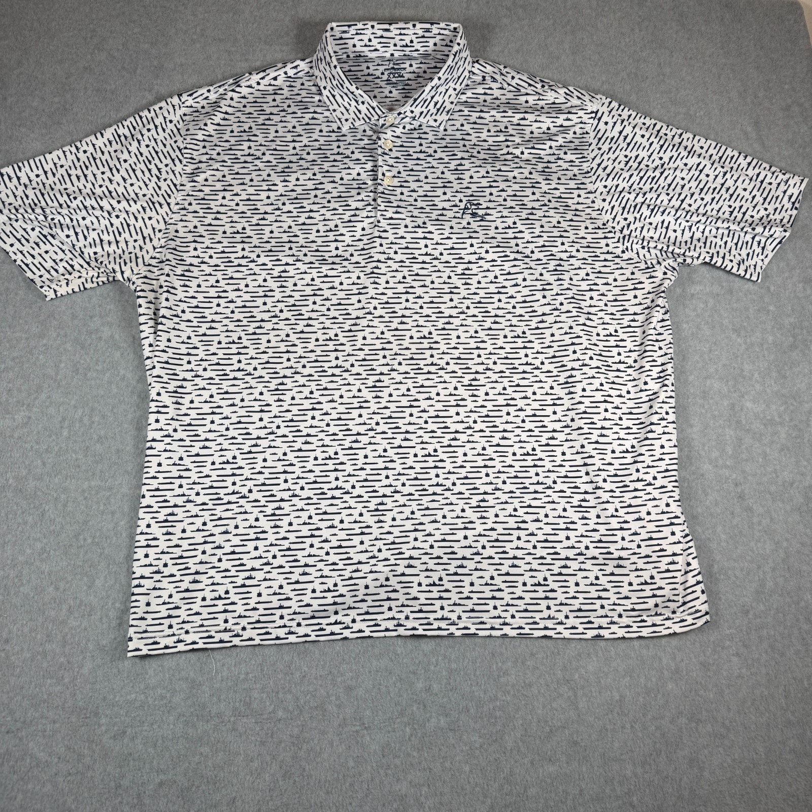 RHOBACK Polo Shirt Men’s XXXL Limited July 4th Edition Battleships and US Flag