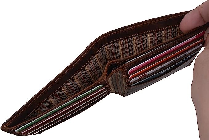 RFID Blocking Slim Thin Bifold Credit Card ID Vintage Leather Wallet for Men…