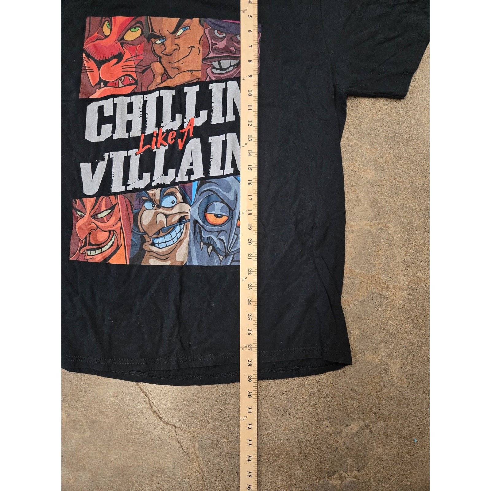 Disney Villains Chillin Like A Villain Graphic Tee Shirt Black 2XL