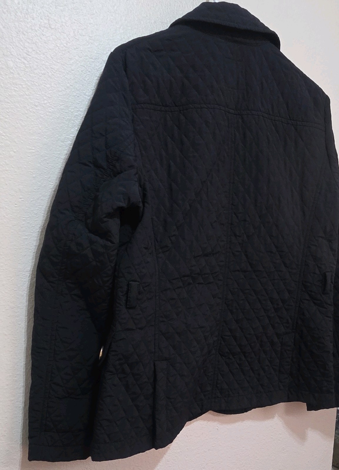 Weekend Max Mara Womens Black Quilted Button Jacket Pockets Size 42, 12 US