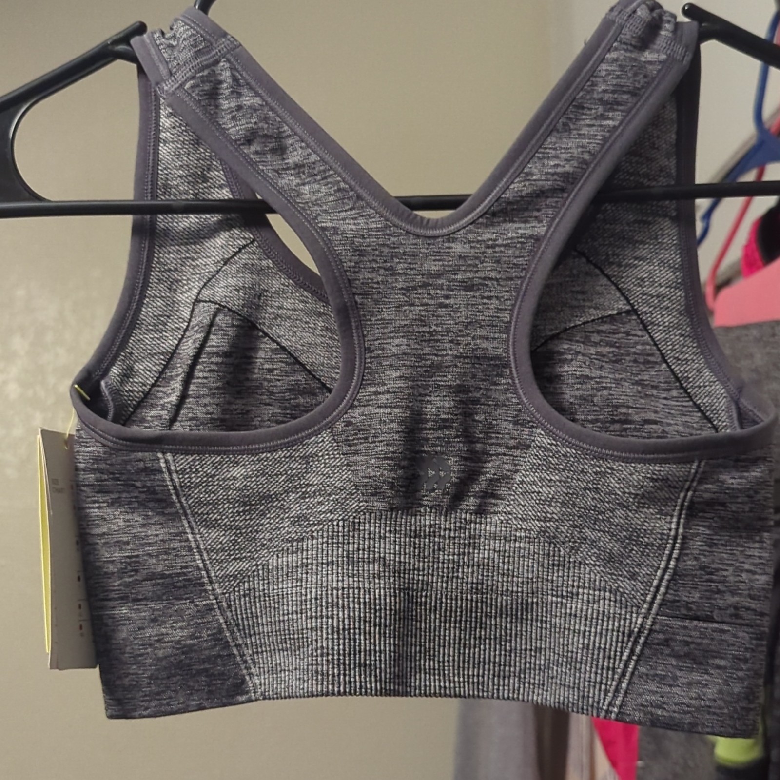 All in Motion Medium Support Seamless Racerback Sports Bra Gray Heather M