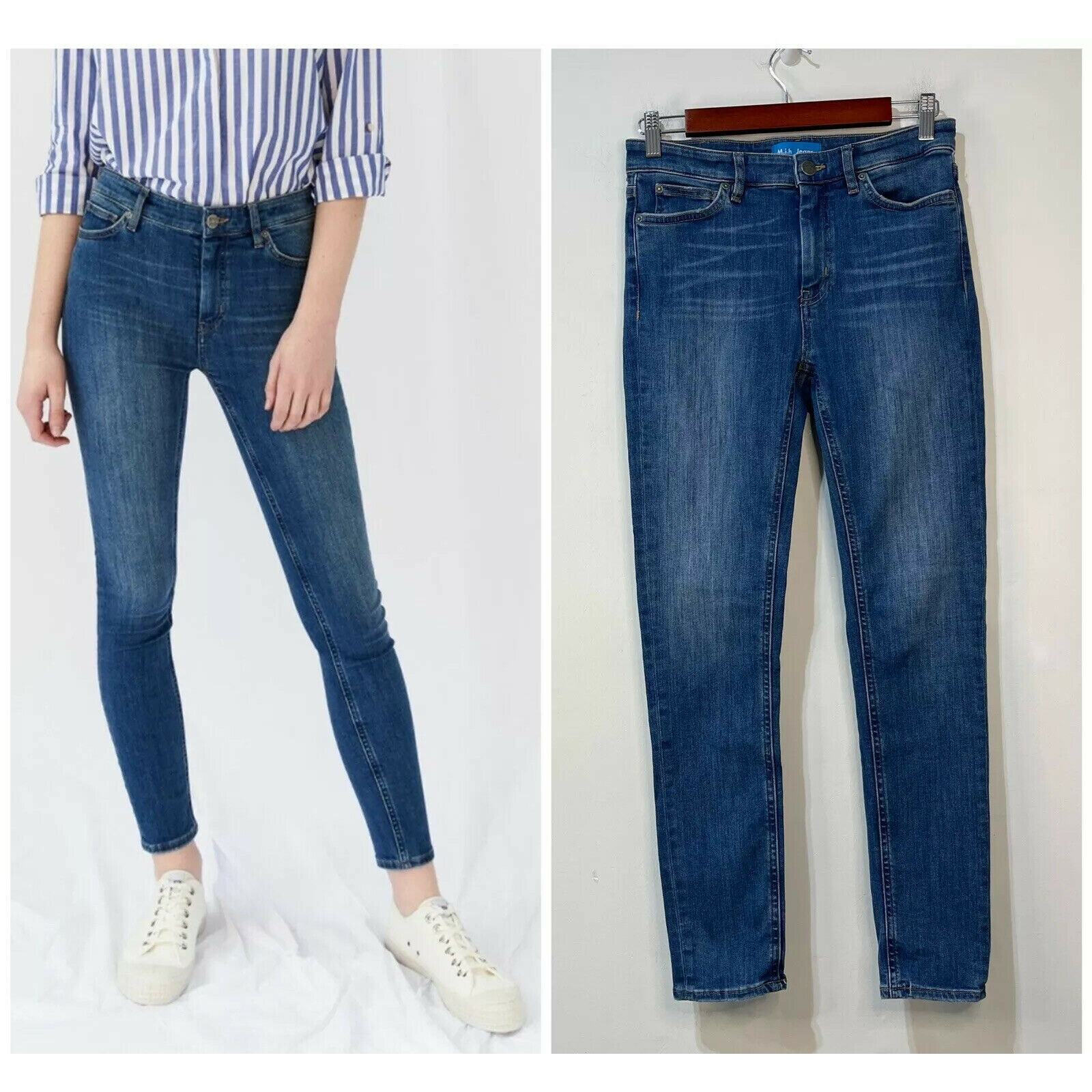 Anthropologie M.i.H. Jeans Size 27 Bridge High Rise Medium Wash Skinny Jeans