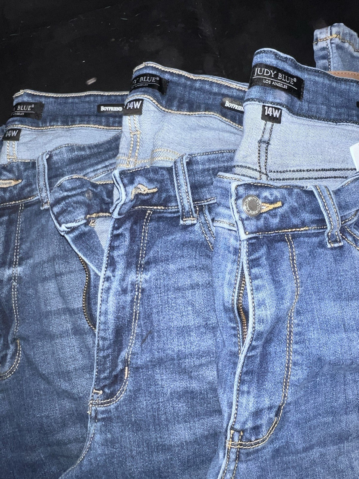 Judy Blue Boyfriend Blue Denim Jeans Size 14W Solid Classic Everyday (2 pairs )