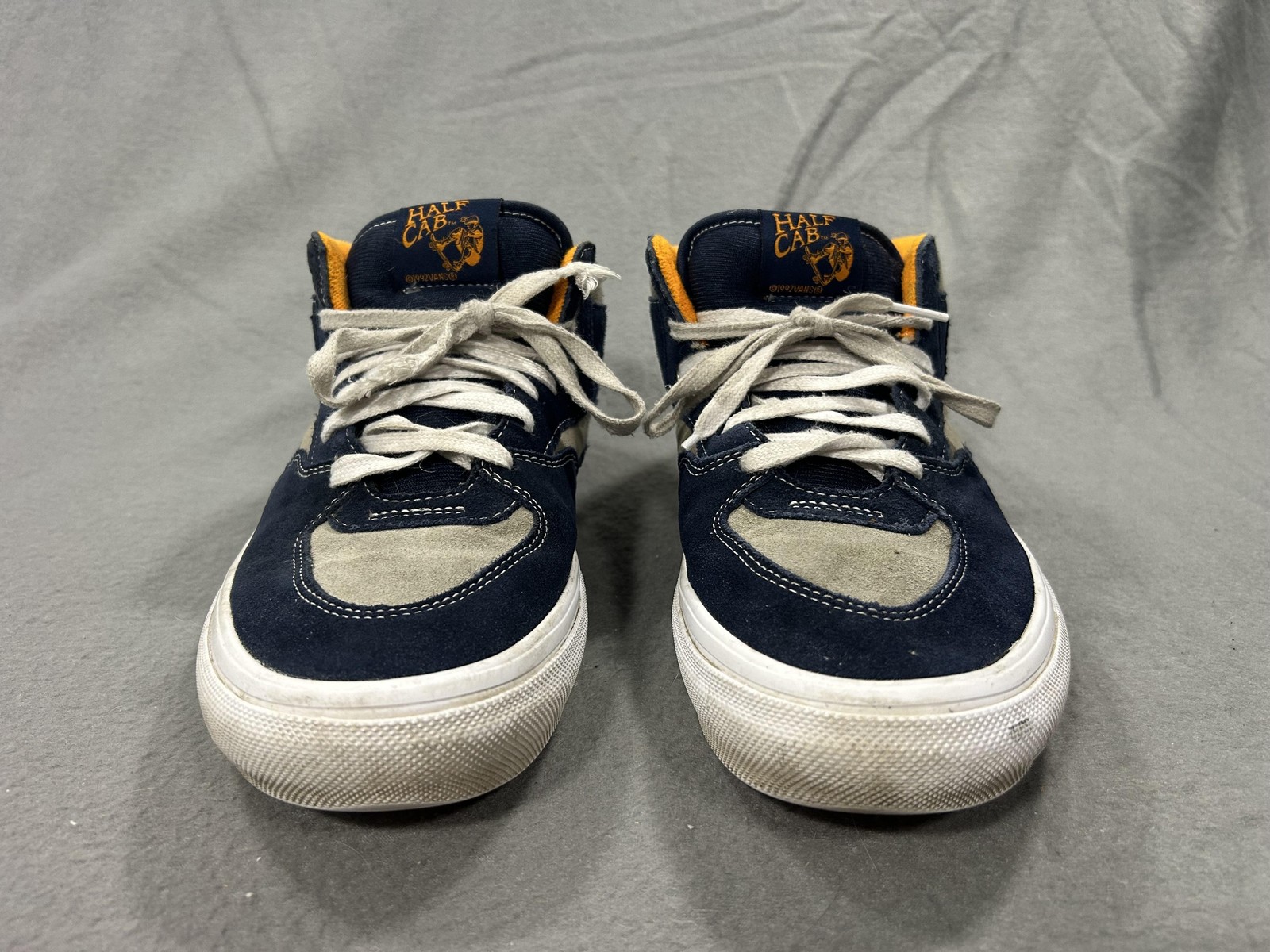 Vans Half Cab Shoes Mens Size 10 Blue Gray Suede Mid Top Skate Sneaker