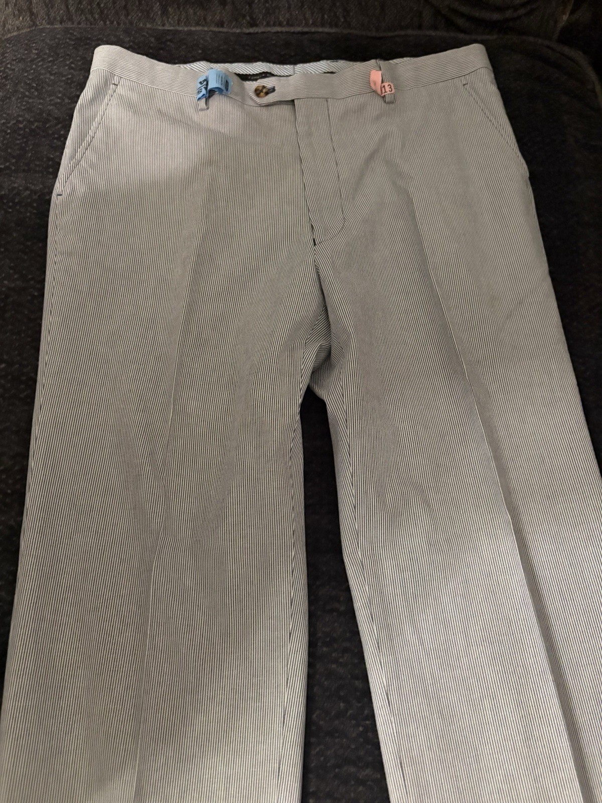 Tommy Hilfiger Men’s Blue/White Striped Seersucker Chino Pants 36 Slim