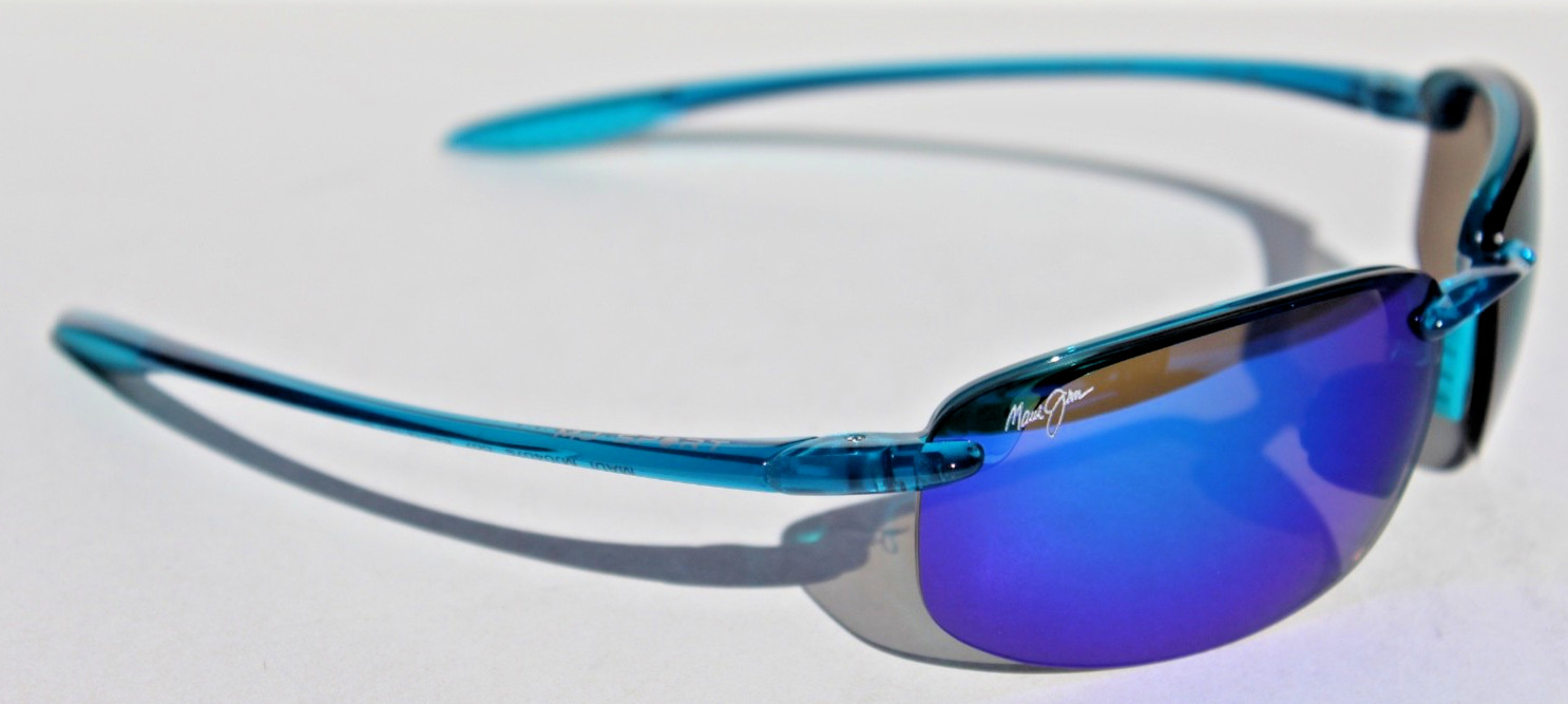 MAUI JIM Hookipa POLARIZED Sunglasses B407-03 Transparent Blue/Maui Blue NEW