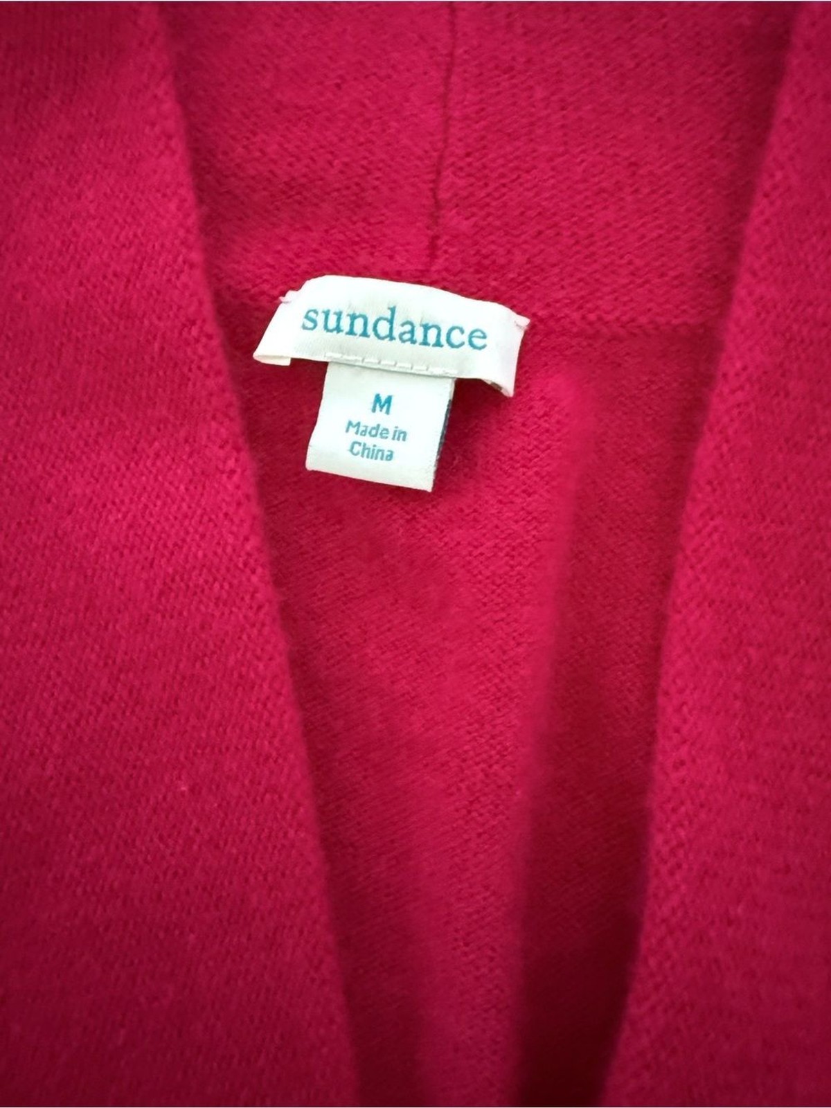 Sundance 100% Cashmere Sweater Size M Pink V-Neck Long Sleeve Pullover
