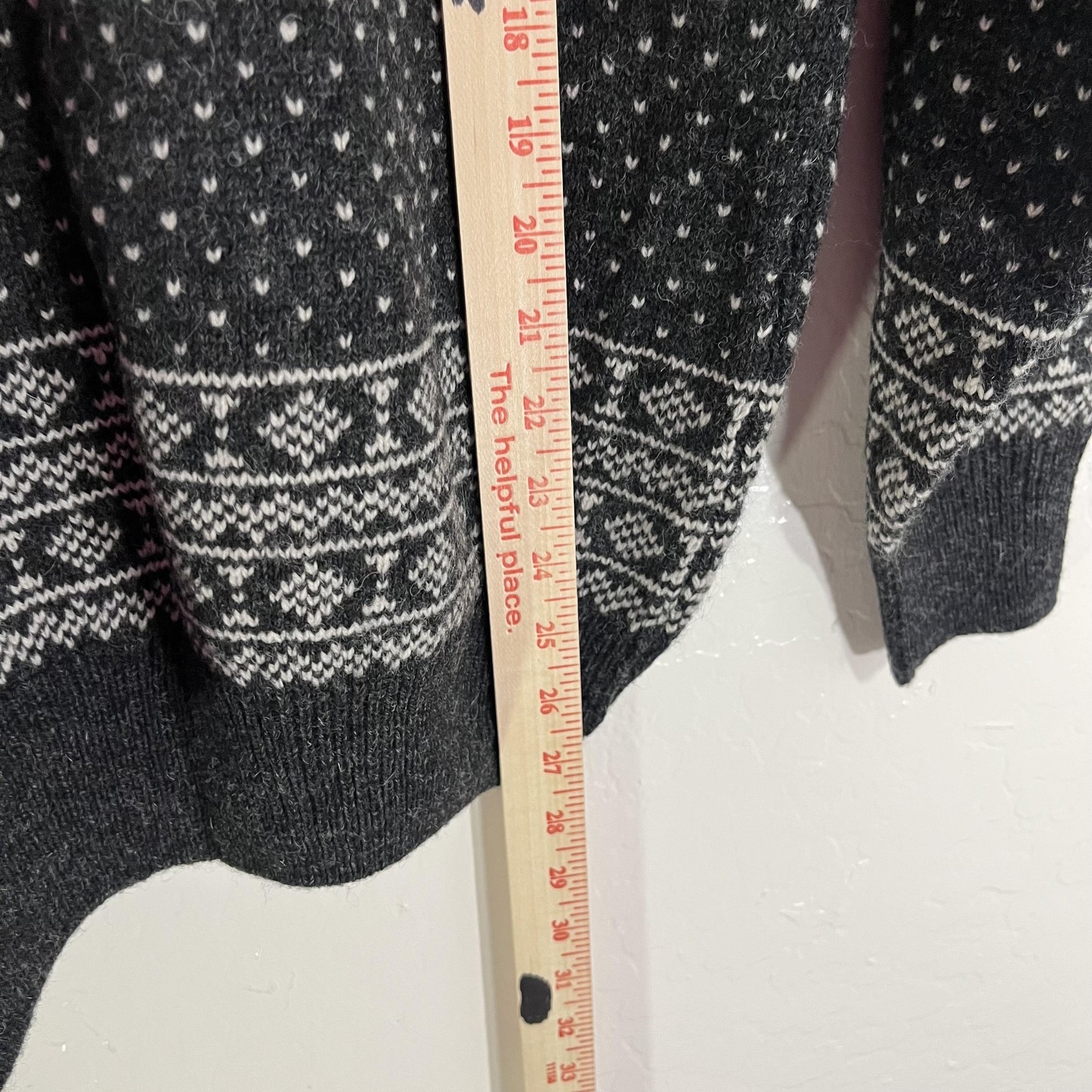 Christiania Sweater Womens Small Gray Wool Fair Isle Ski Crewneck Pullover Knit