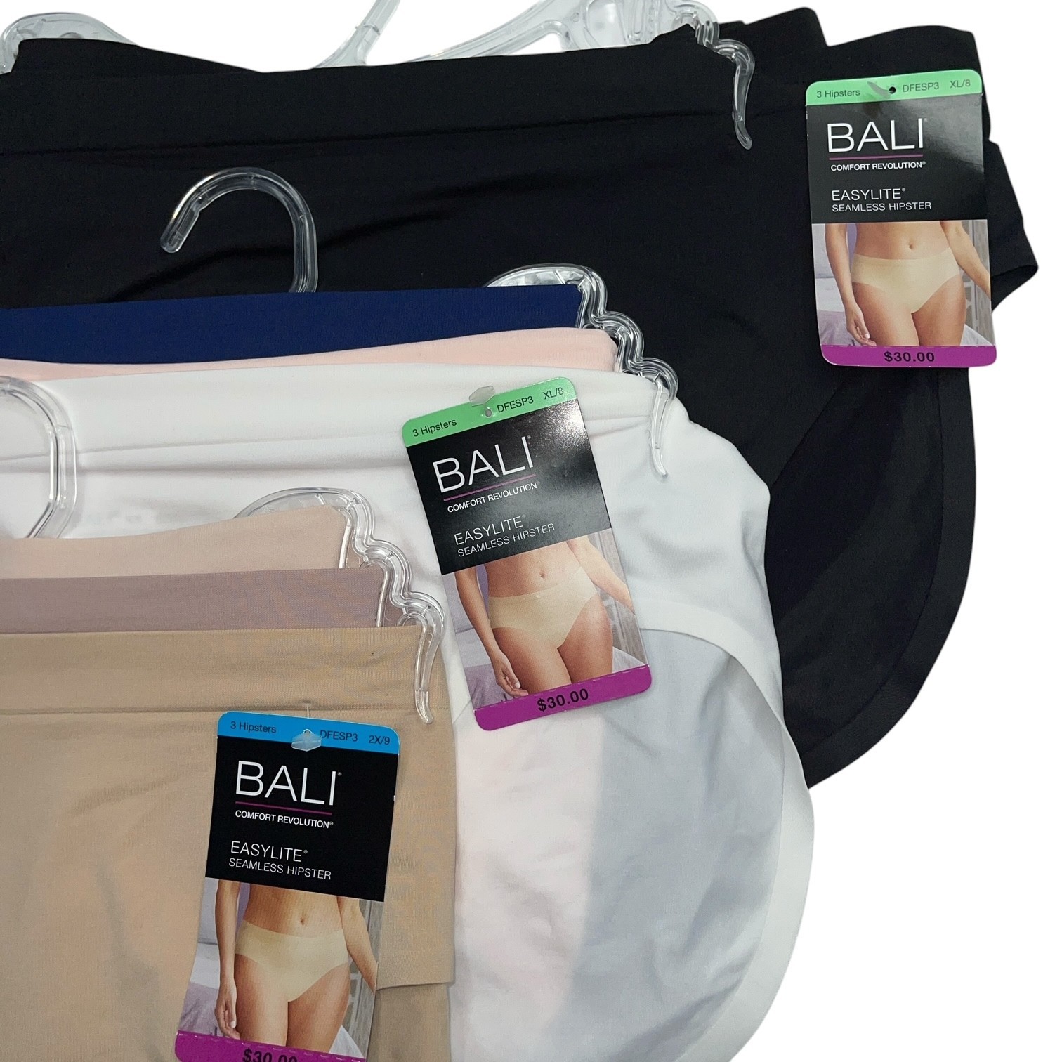 Bali Hipster Panties Easylite Seamless Smooth Comfort 3 Pair Underwear DFESP3