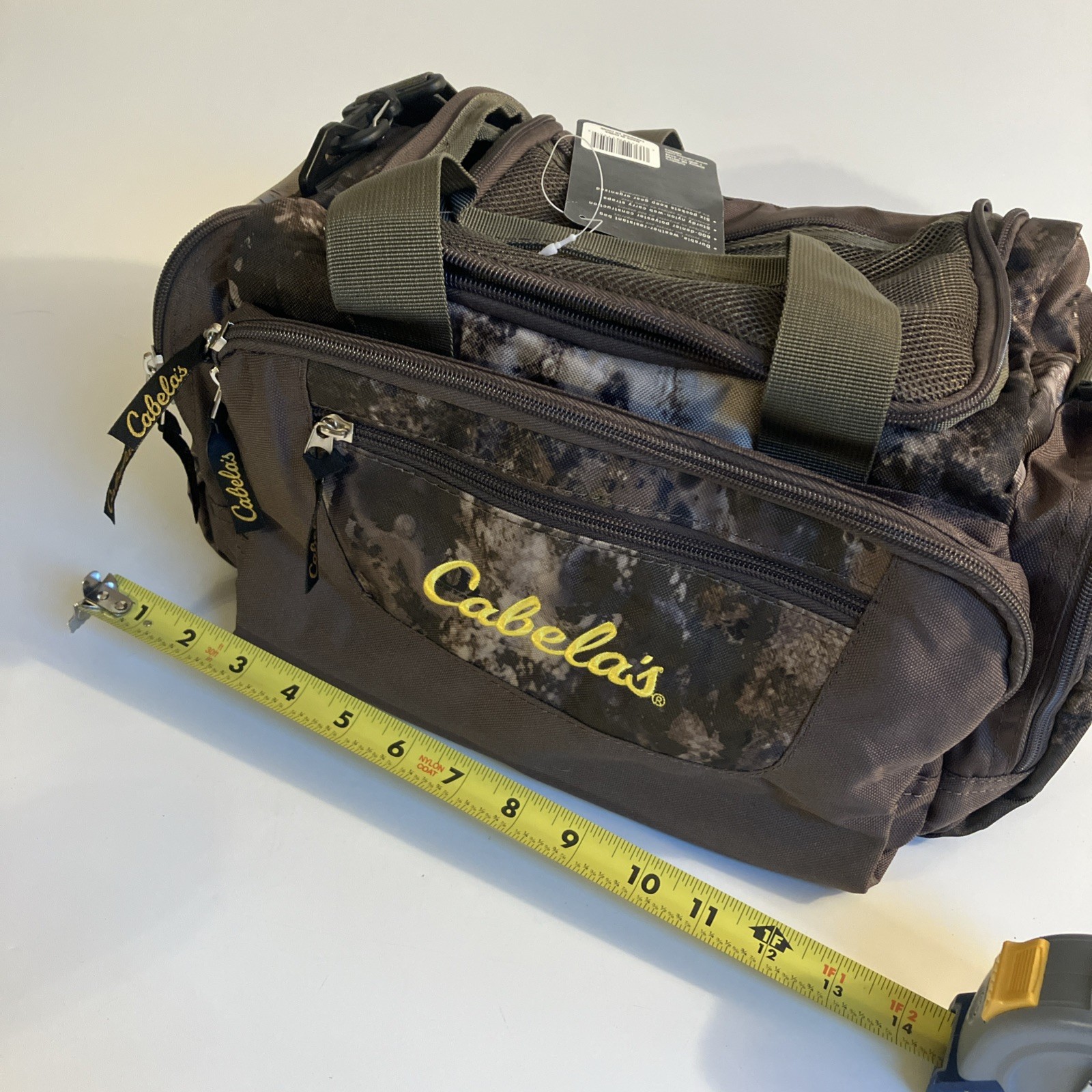 CABELAS CAMO Camouflage MINI Catch-All DUFFLE Gear Blind Hunting BAG Zip Pockets