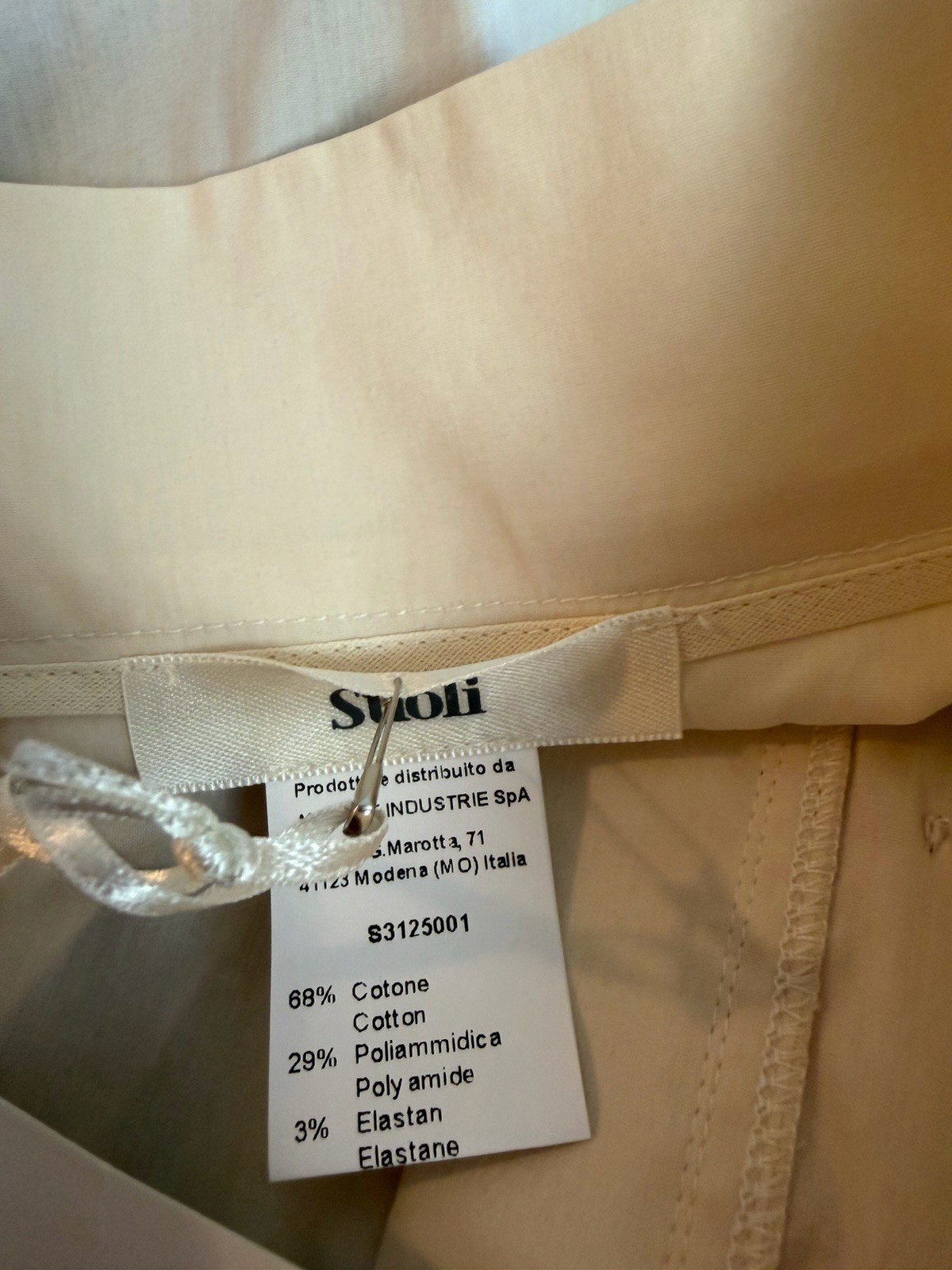 Suoli Made In Italy Colorblock Midi Skirt Button Closure Cotton Blend IT42 US 6