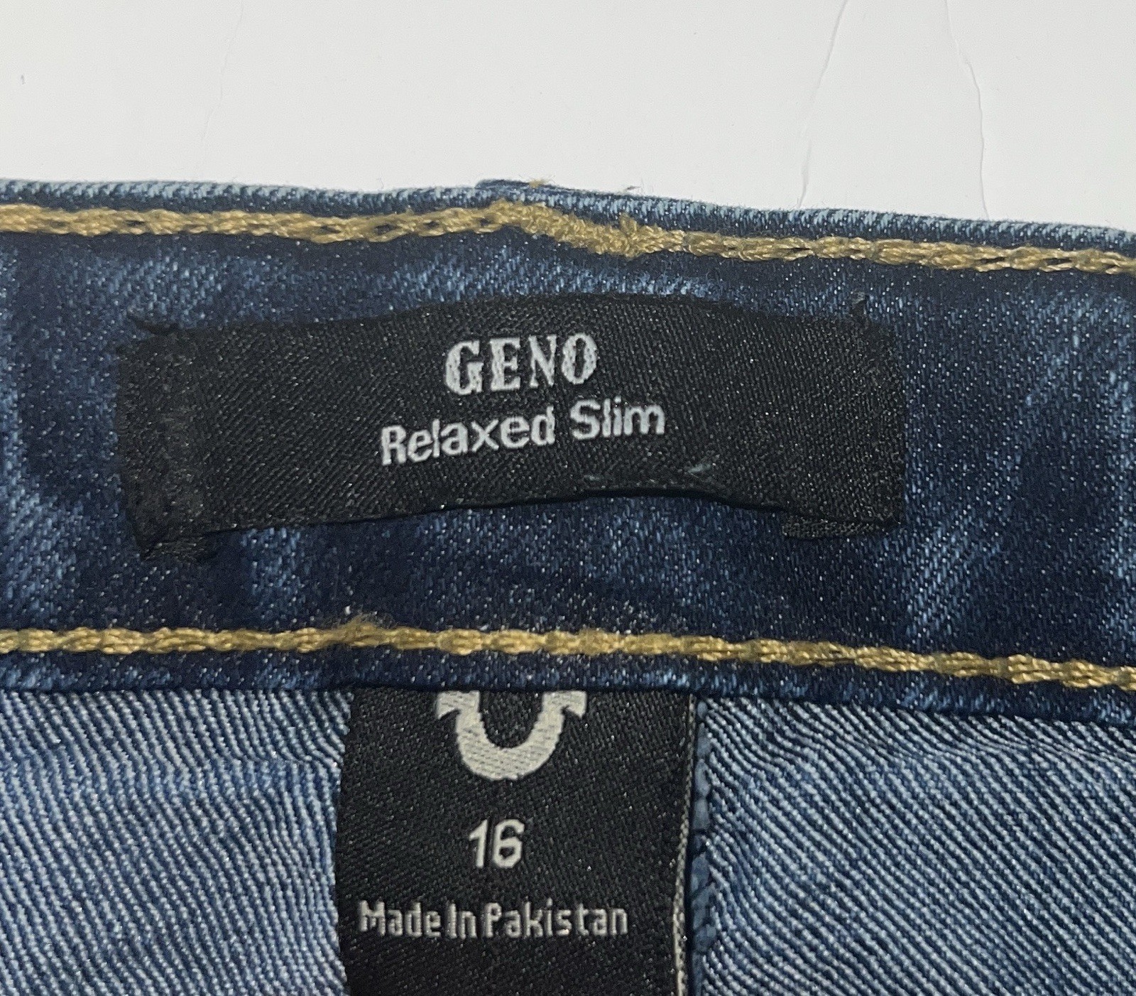 True Religion Girls GENO RELAXED SLIM Dark Blue Distressed Denim Jeans Size 16