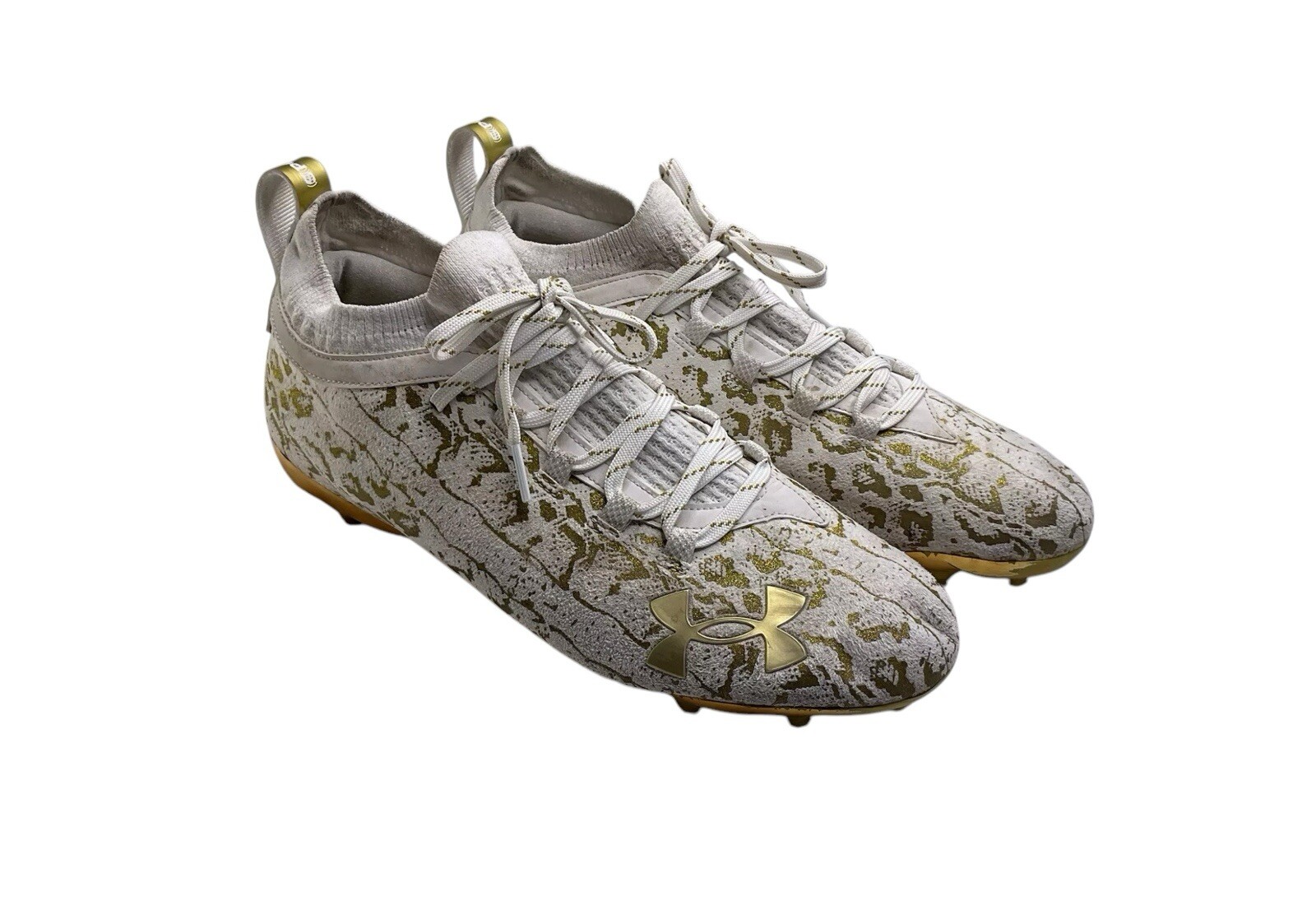 Under Armour Spotlight MC Lux Suede 2.0 Gold White Size 12 Mens 1052