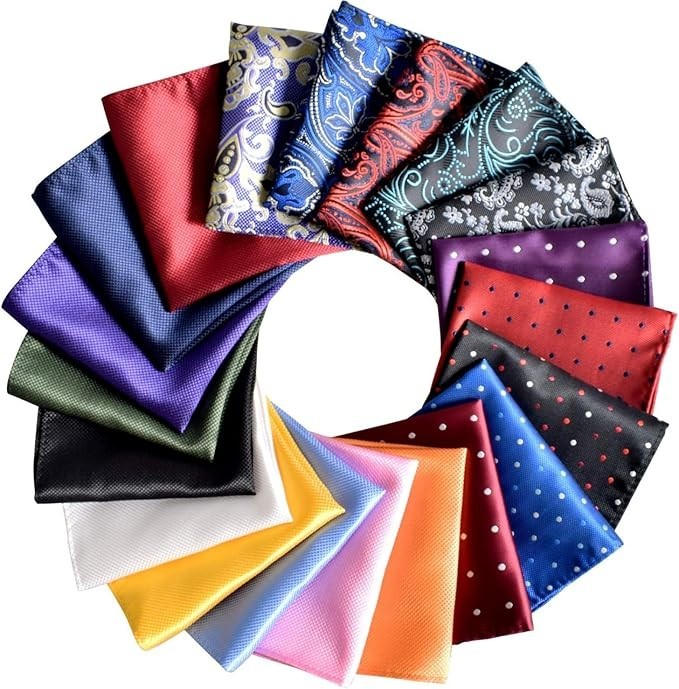 Pocket Squares for Men 20 Pack Mens Pocket Squares handkerchiefs Set Assorted Co