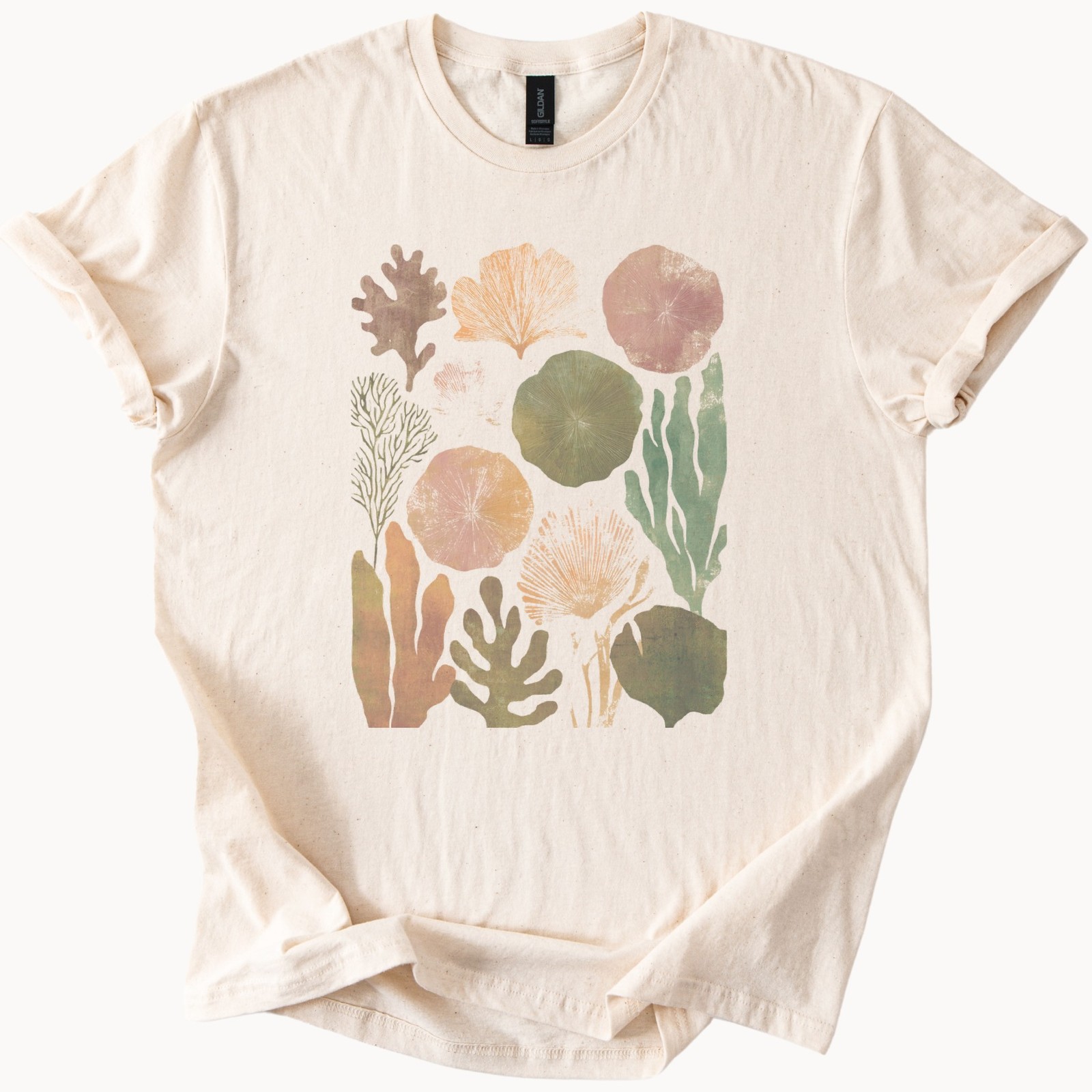 Marine Coral Botanical Graphic Tee Vintage Natural History Design
