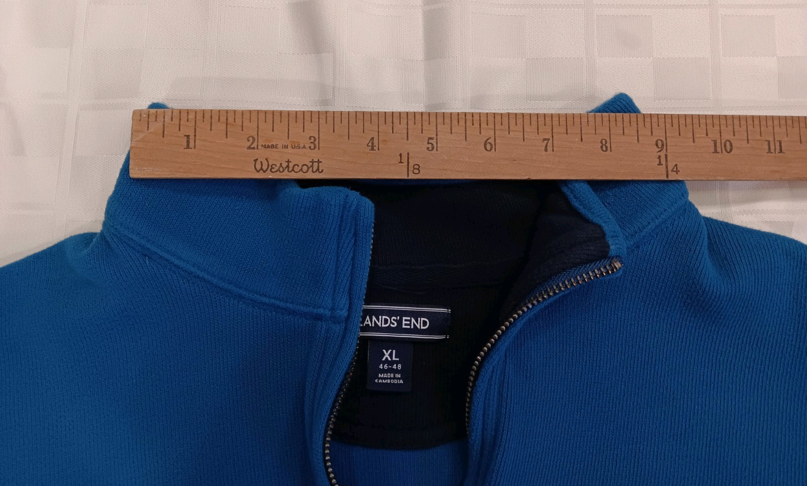Men’s Lands’ End Blue XL 1/4 Zip Pullover Sweater 100% Baumwolle/Cotton