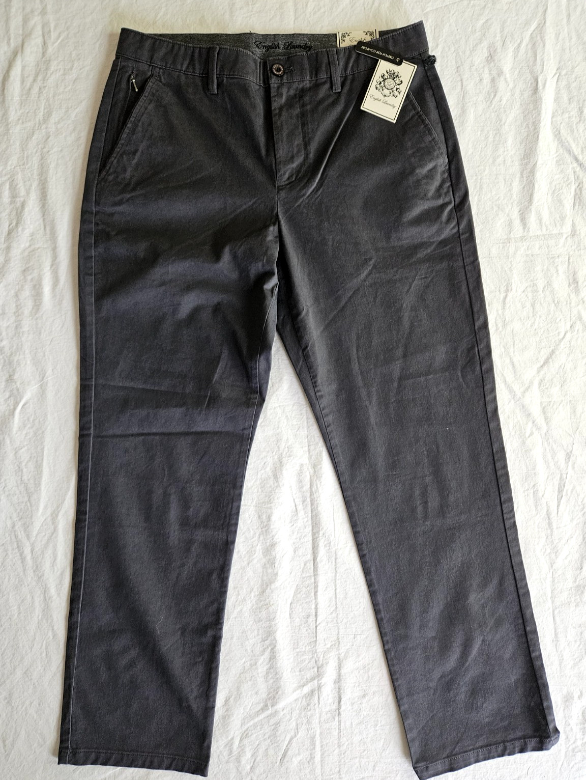 English Laundry Men’s 066 Pant Forged Iron Gray Straight Leg Chinos 32×30 NEW
