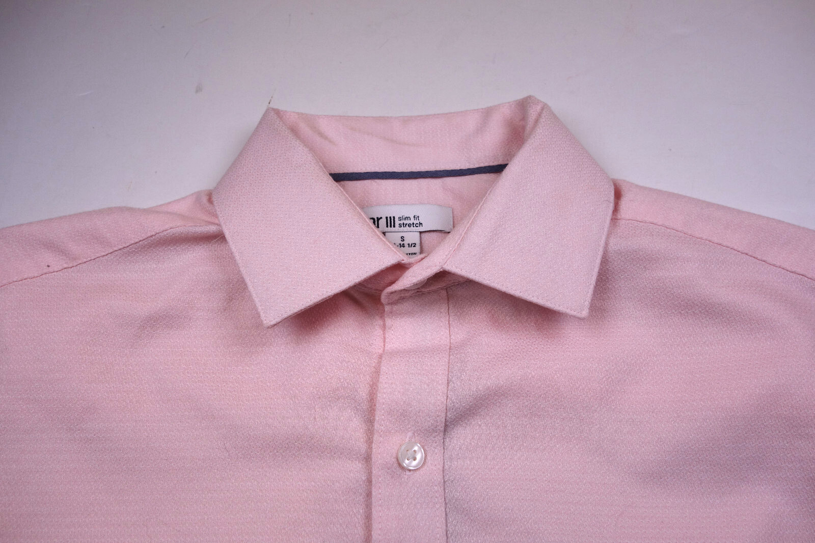 BAR III Pink Textured Stretch Slim Fit Dress Shirt NEW Medium 15 15-1/2 32/33