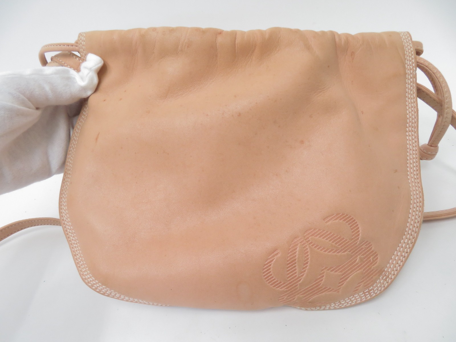 Authentic LOEWE Anagram Nappa Aire Lambskin Shoulder Bag S#50903