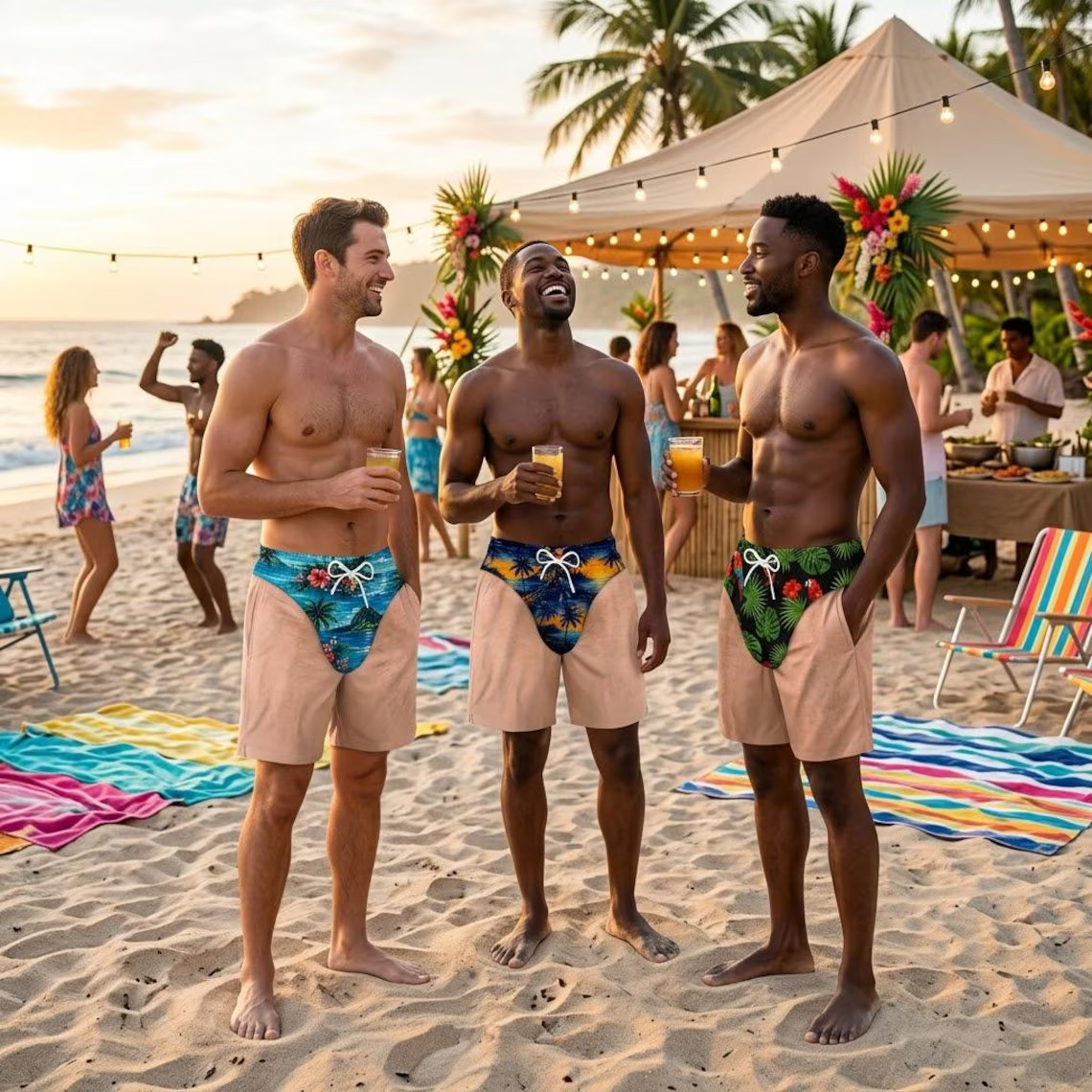 Custom Funny Novelty Swim Trunks, Unique Men’s Swimwear, Joke Beach Short Gift