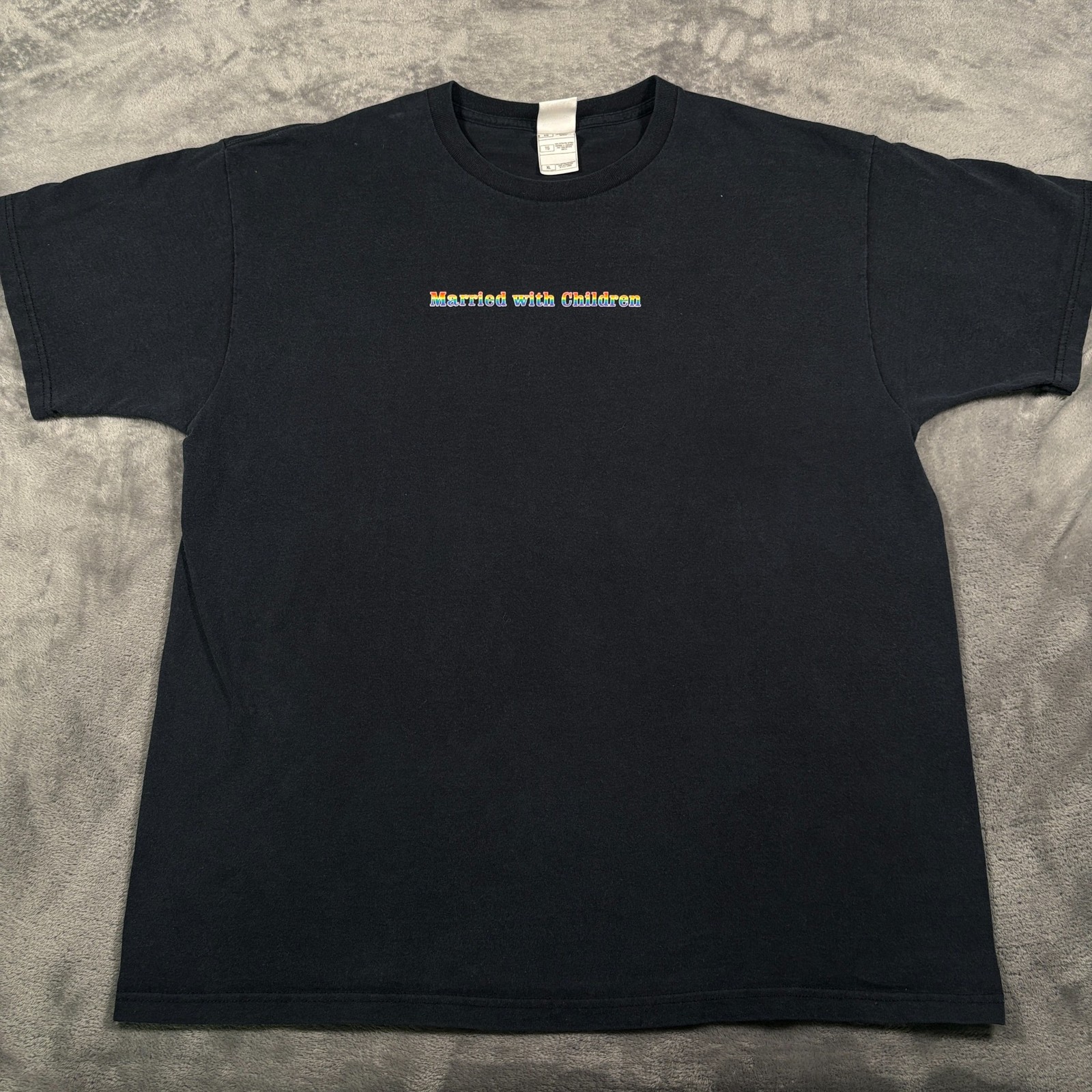 Vintage Fruit Of The Loom T-Shirt Men XL Black Married With Children Don’t Panic