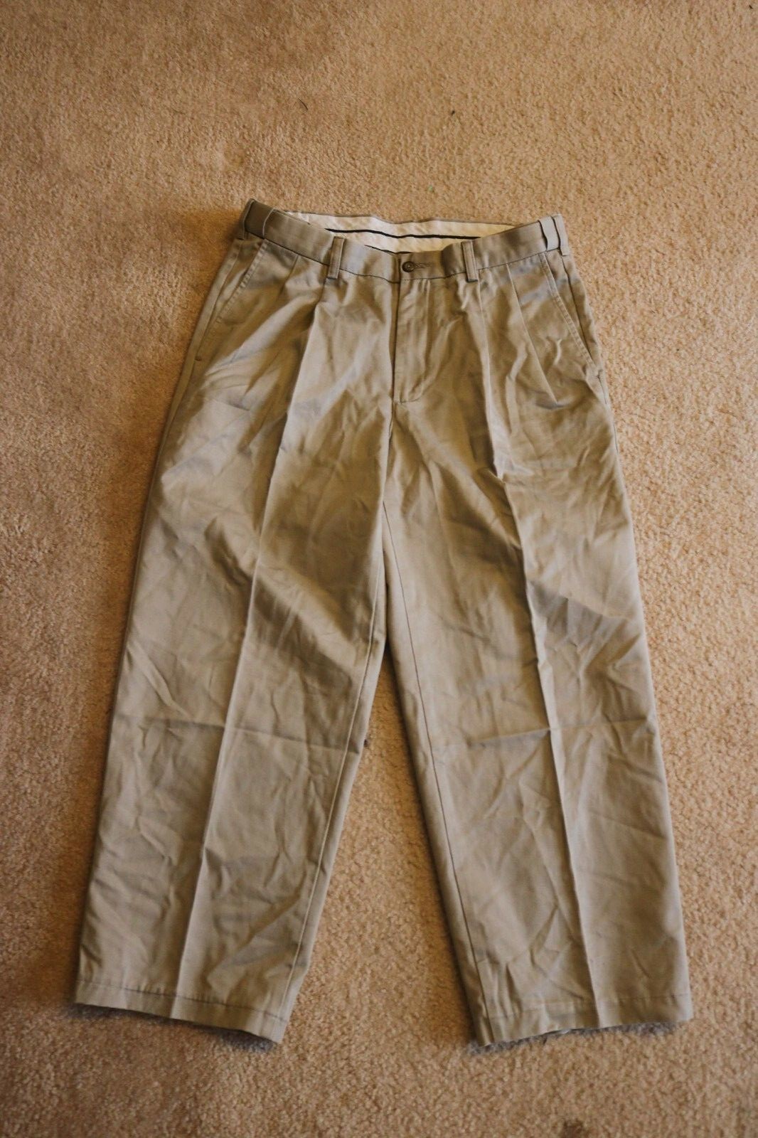 Covington Men’s Pants Trousers 100% Cotton Beige Size 34×30