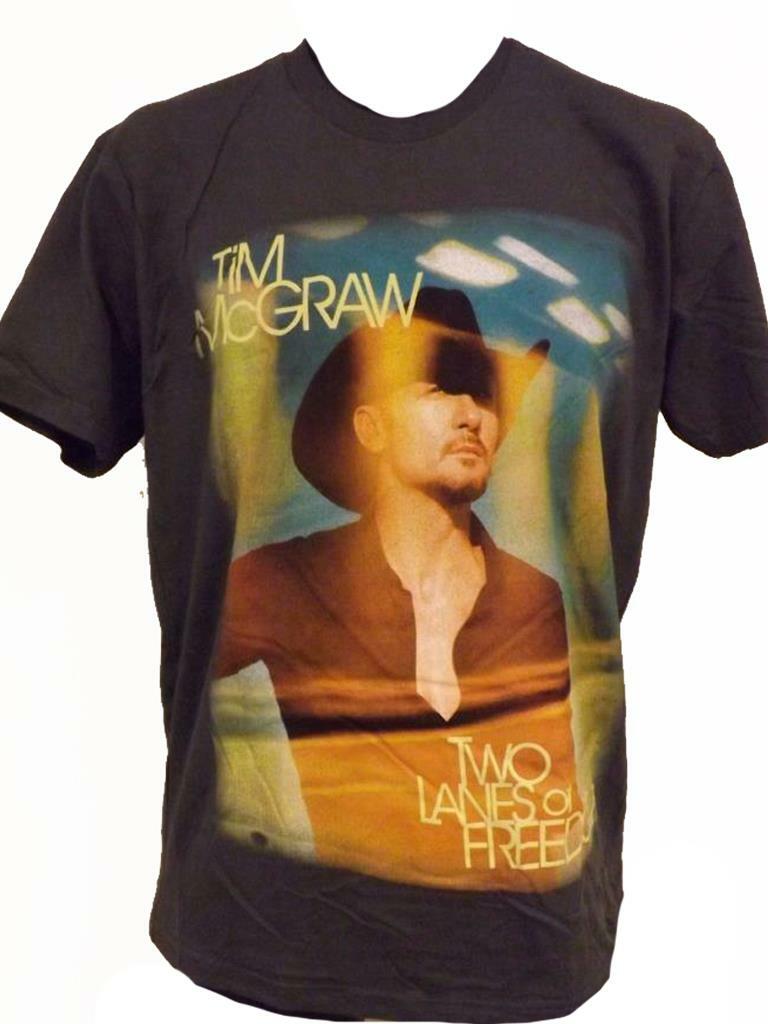 Tim McGraw Mens Sizes S-M-L-XL-2XL 2013 Two Lanes of Freedom Tour Concert Shirt