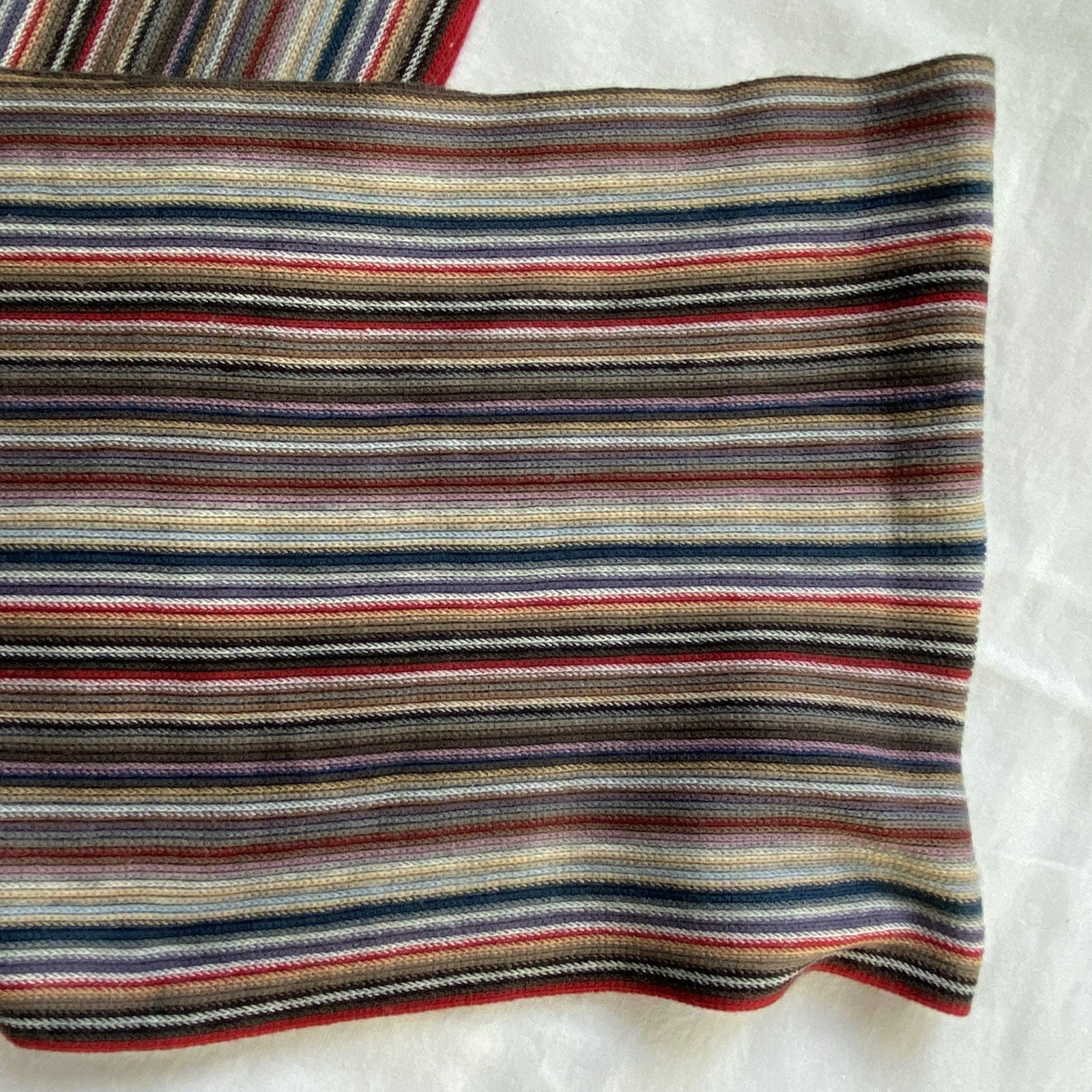 FRAAS Scarf Striped Red Gray Beige Teal Purple Black Fringe Soft Men’s Women’s