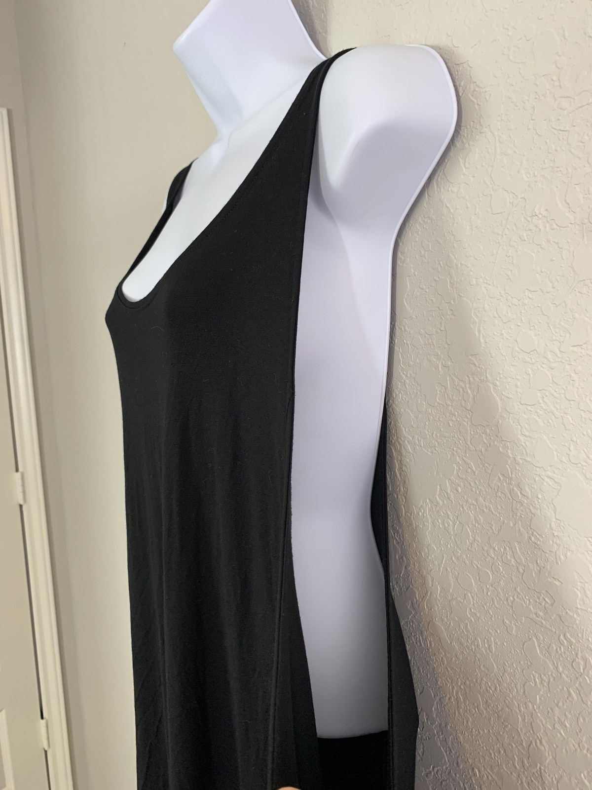 Eileen Fisher Dress Womens XL Black Jersey Scoop Neck Sleeveless Swing Pockets