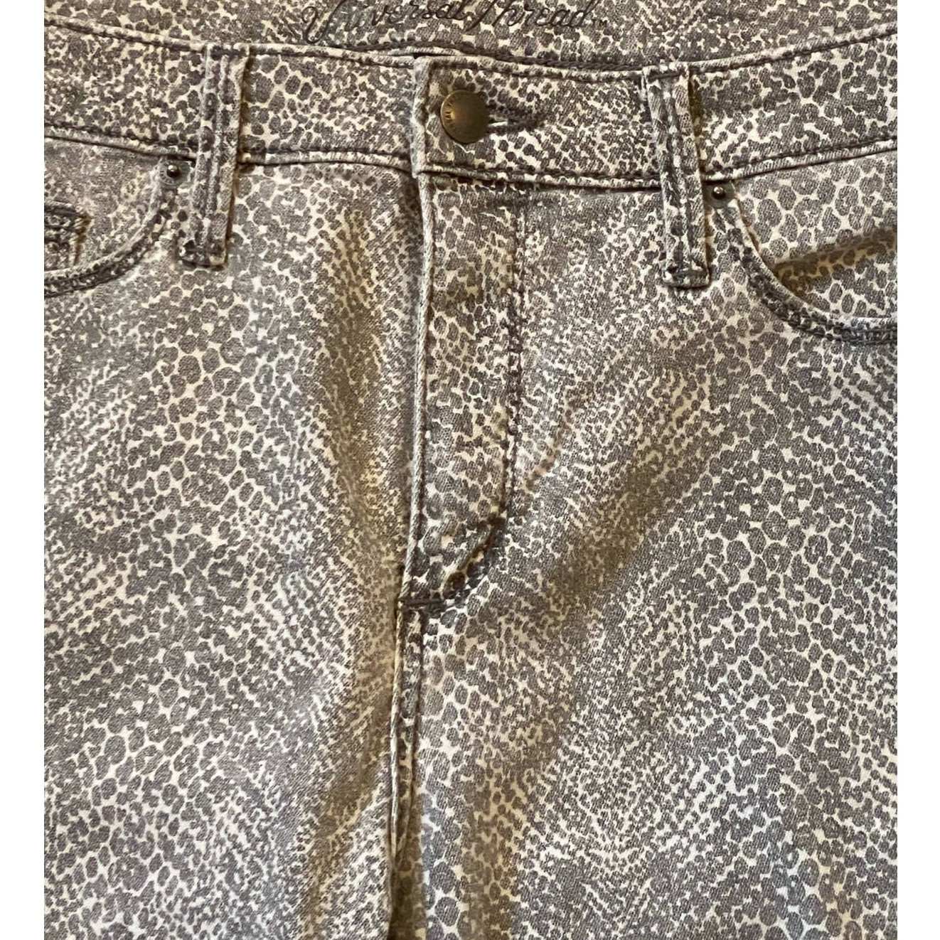 Universal Thread Grey White Snake Pattern Denim Jeans Straight Leg 12