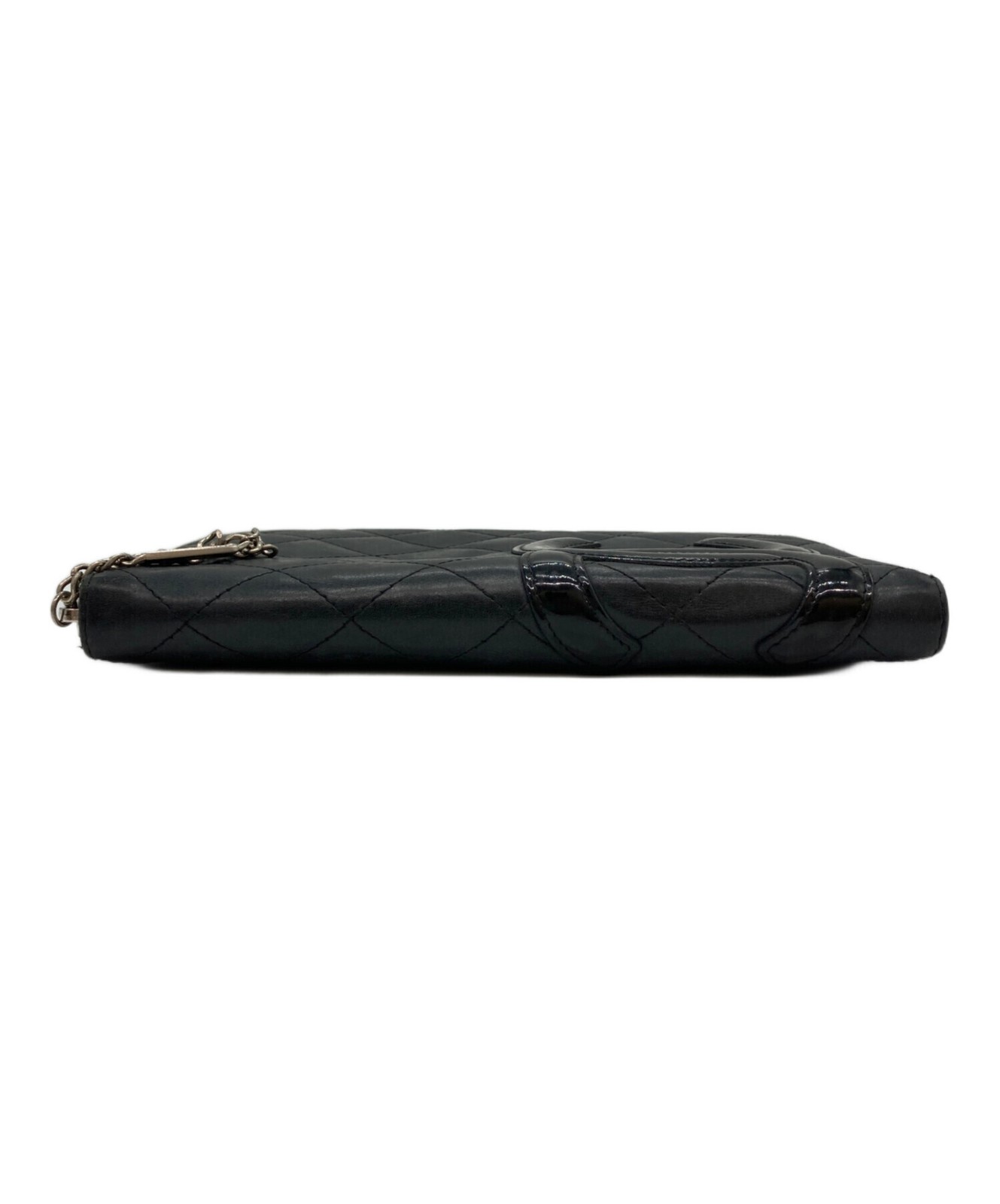 CHANEL Black Quilted Zip Around Wallet Coin Pocket Card Slots Auth