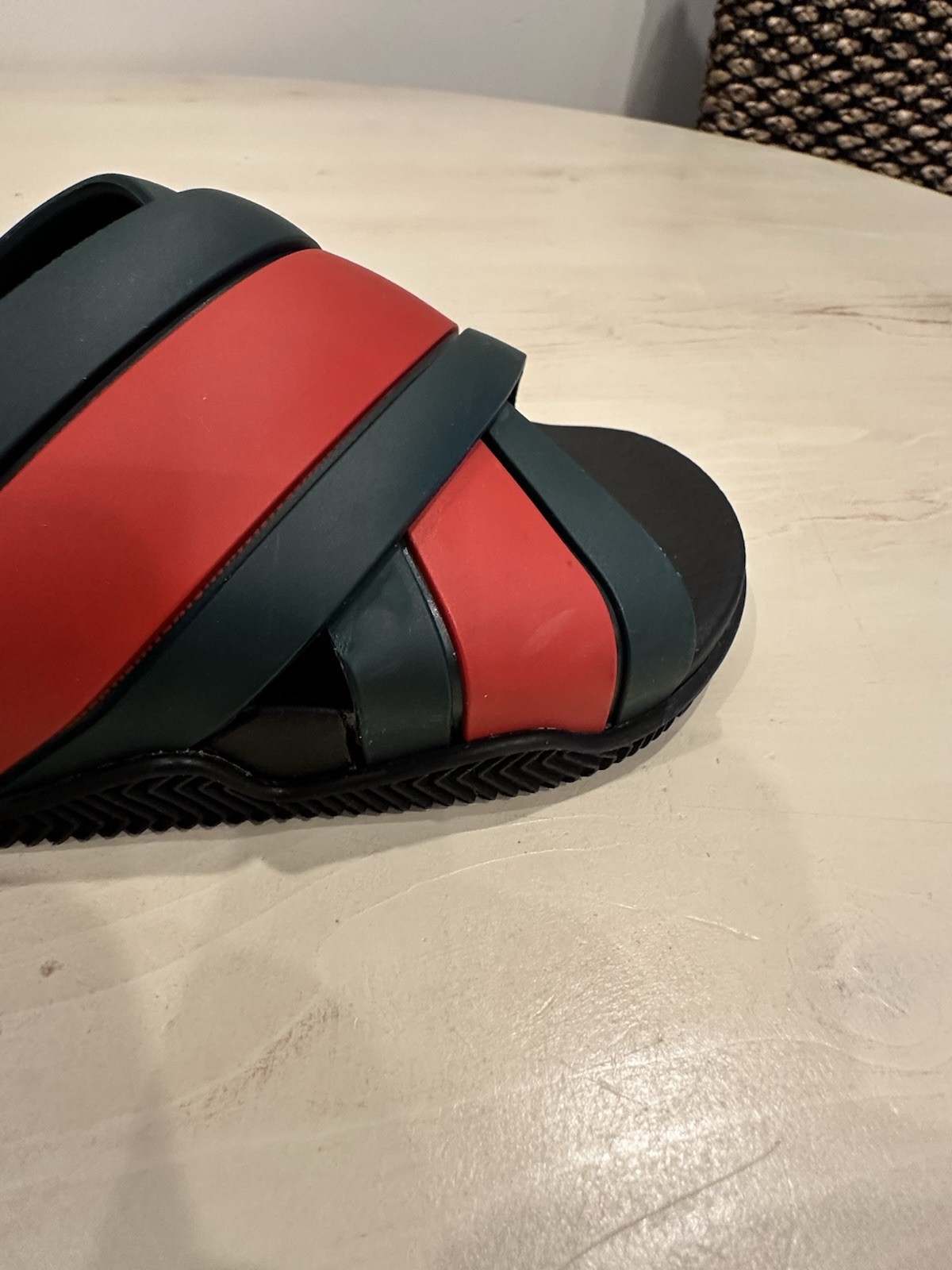 Gucci Web Stripe Rubber Slide Sandals Red Green COA GG Logo Women’s Size 5 35eu