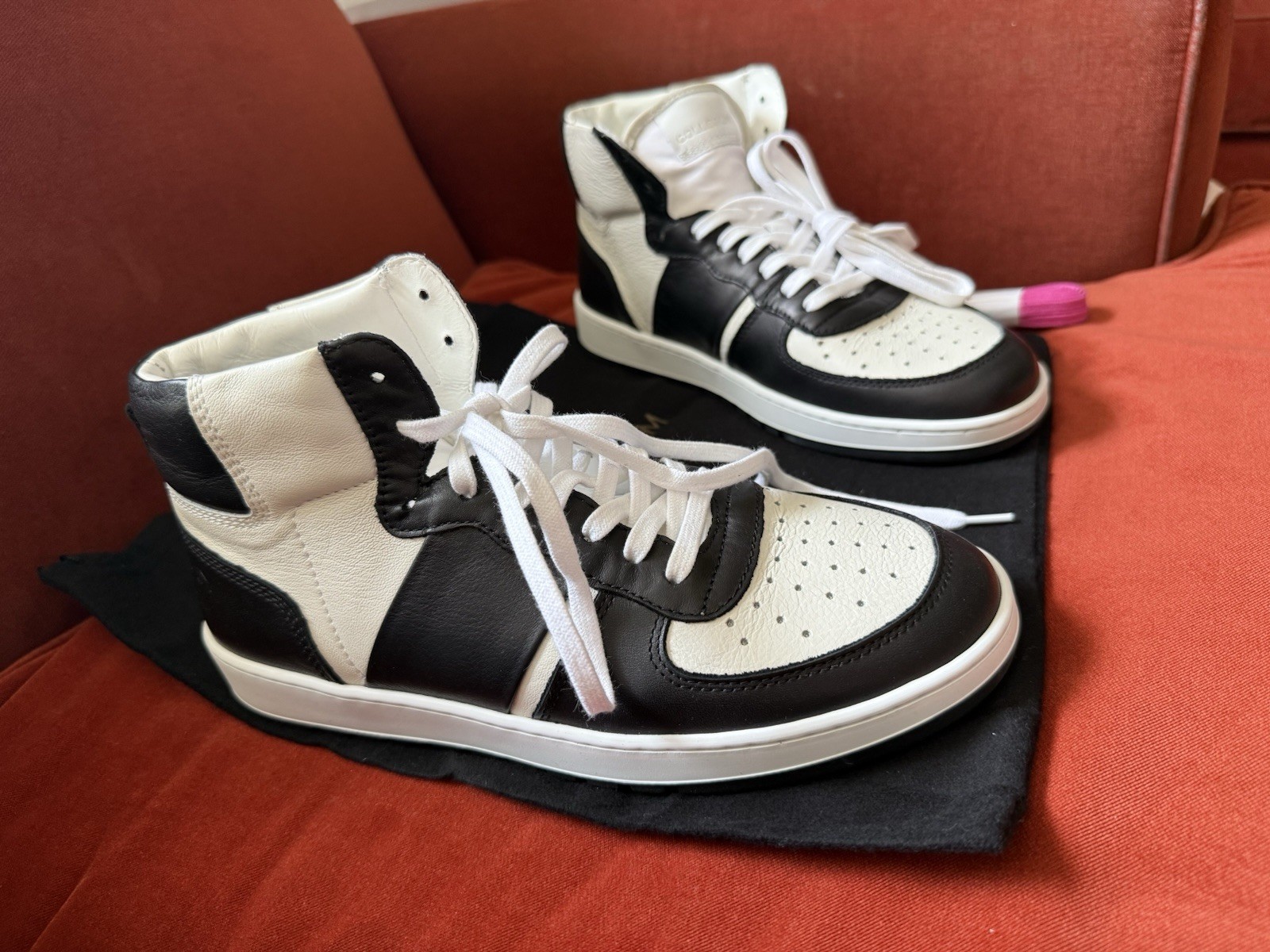 COLLEGIUM HIGH-Top Destroyer Nero & Bianco: Luxury Sneaker MadeinItaly Men’s US7