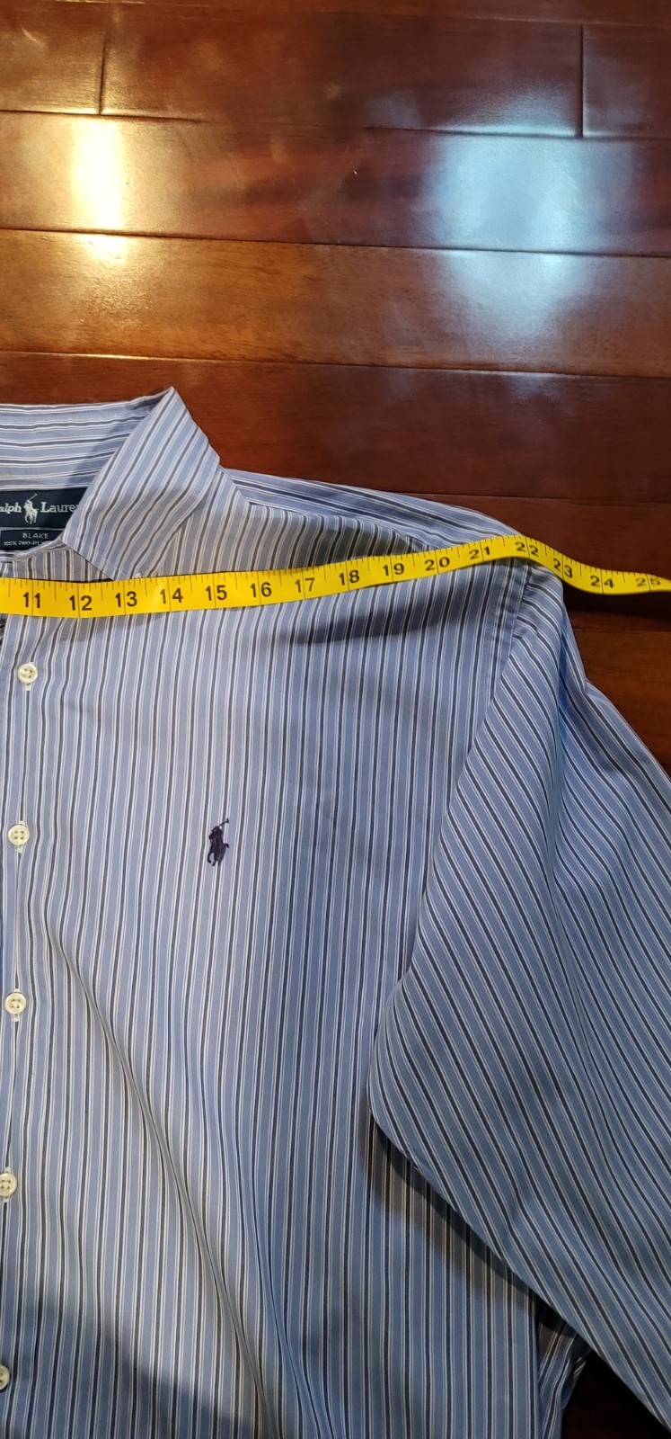 Ralph Lauren Men’s Blue White Striped Button-Down Dress Shirt