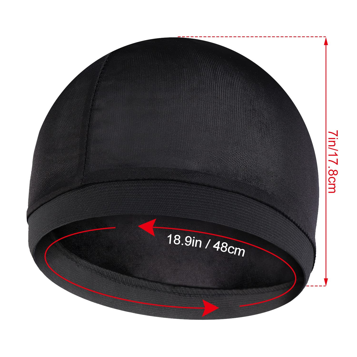 2Pcs Wave Cap for Men Silky Stocking Caps for 360 540 720 Waves Satin Silk Durag