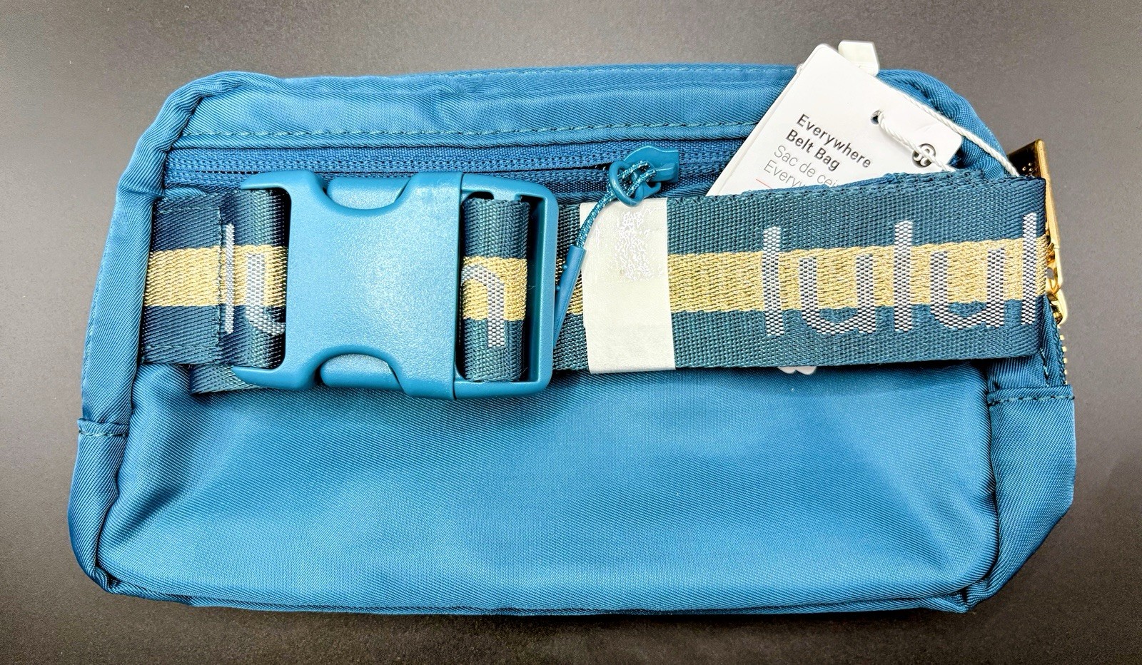 NWT Lululemon Everywhere Belt Bag 1L Teal Gold Hardware Authentic Brand New