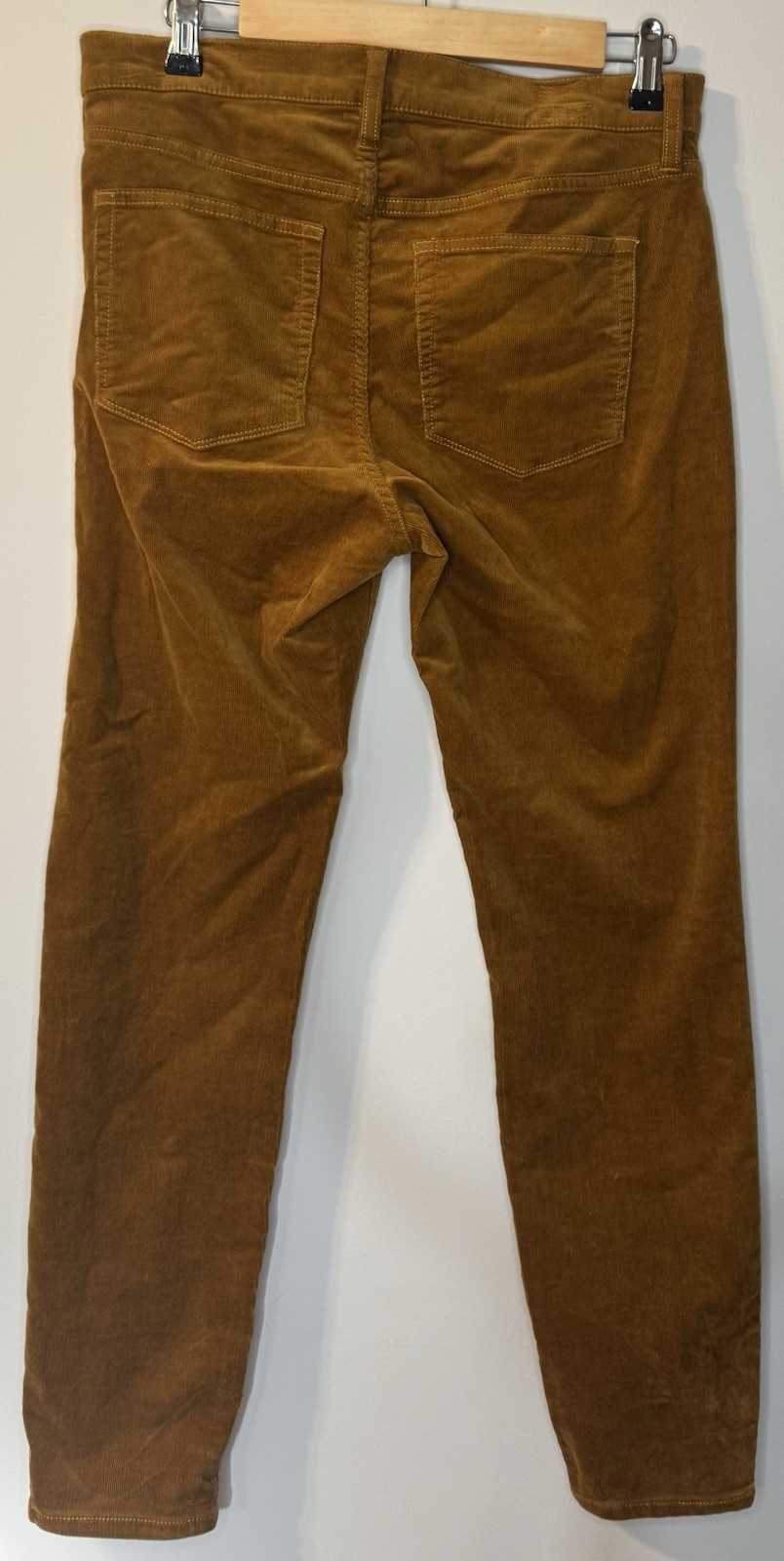 J.Crew Factory Womens 28 Corduroy Pants Mustard Brown Mid Rise Skinny BK381