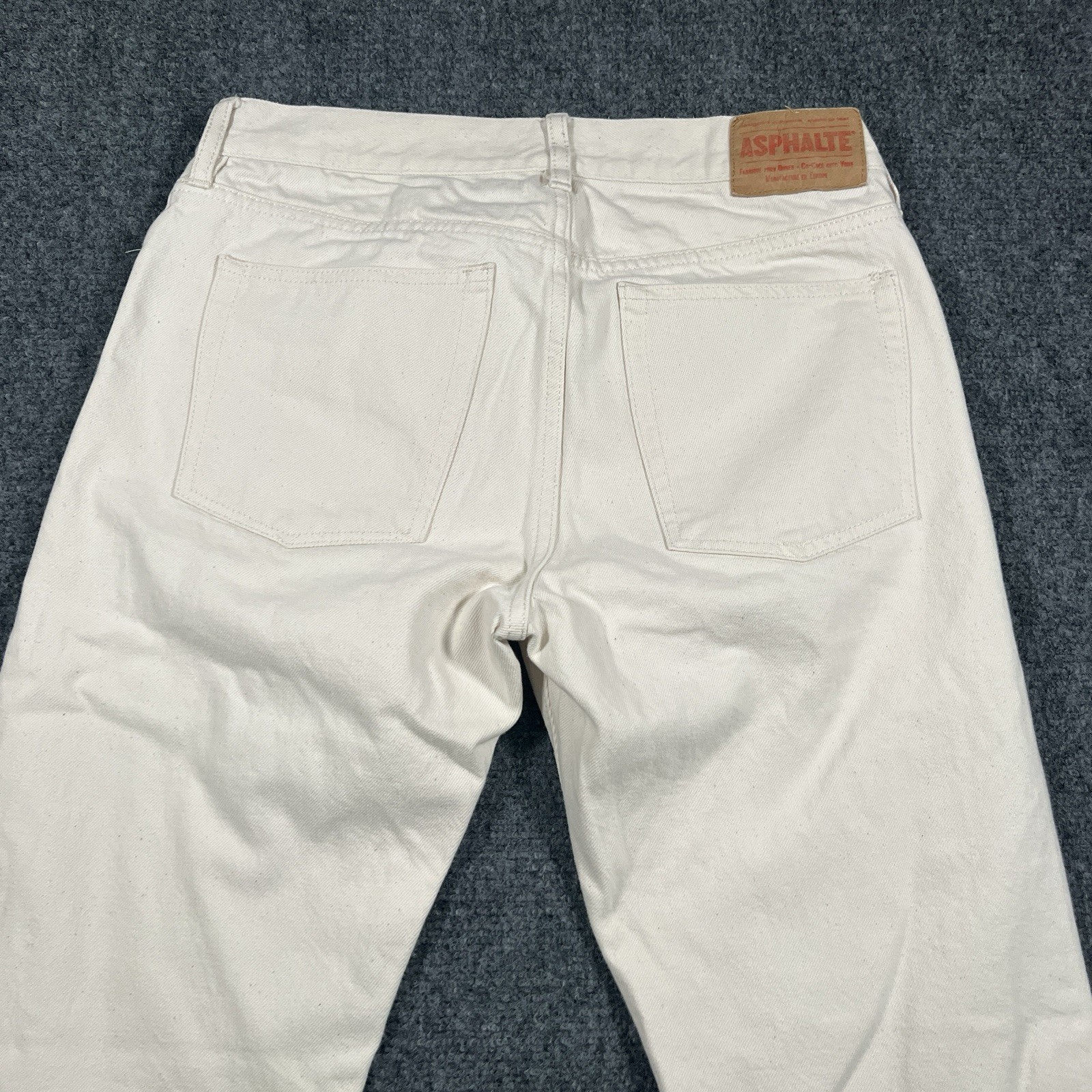Asphalte Denim Jeans Selvedge Cream White Men’s Size 31×33 Portugal
