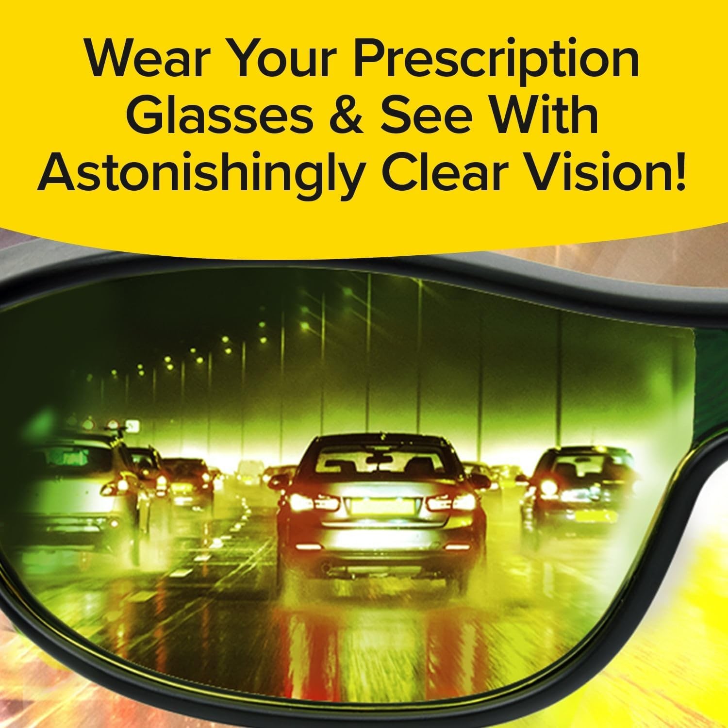 BattleVision Night Vision Wrap Around Glasses, As Seen on TV, Green Anti-Glare