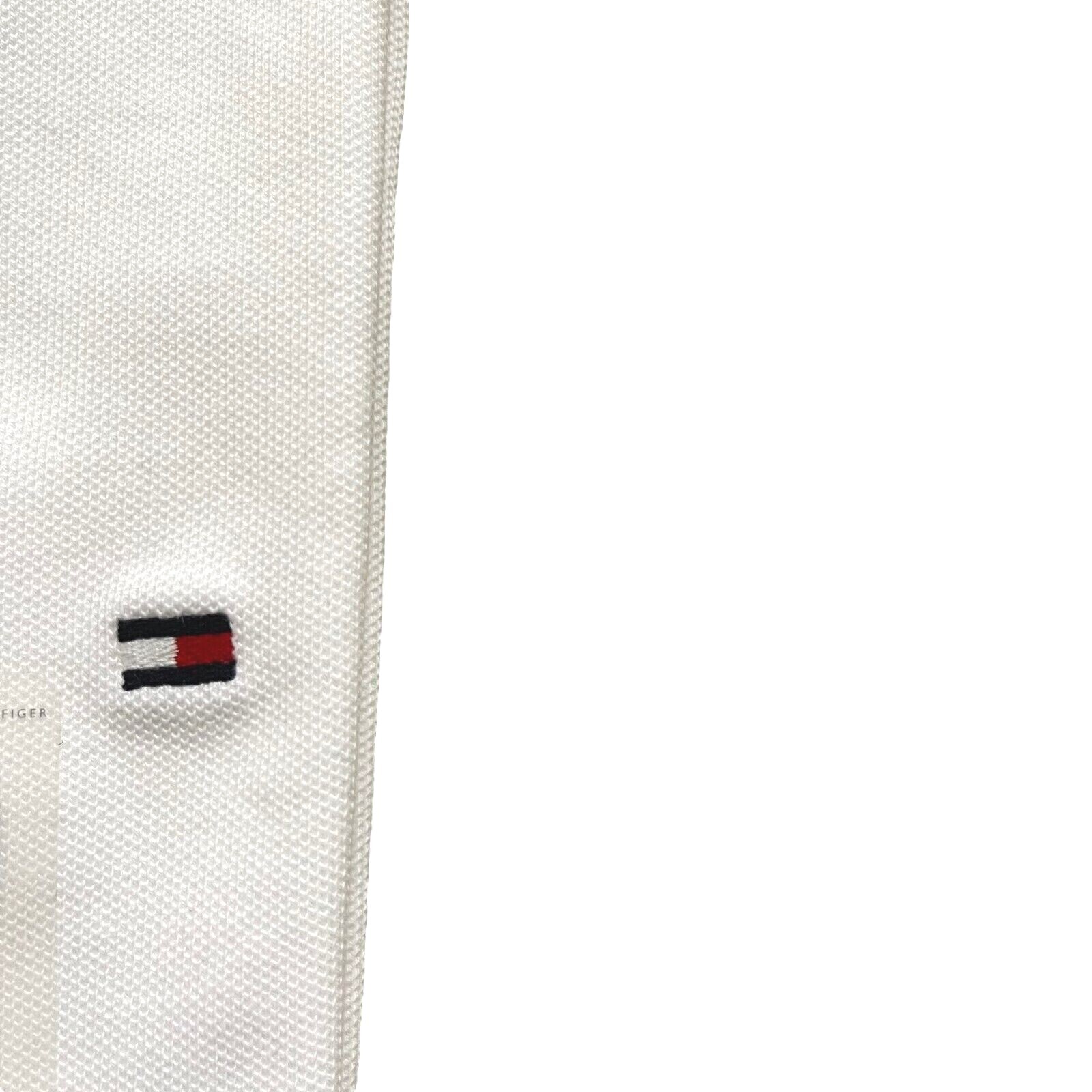 Tommy Hilfiger Men’s THFLEX Regular Fit Solid Short Sleeve Mesh Polo Shirt White
