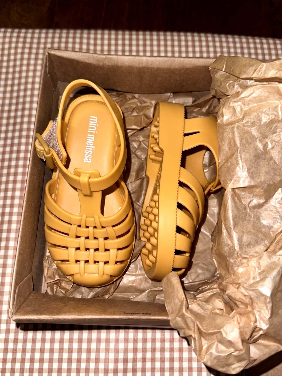 NEW Mini Melissa Posession Shiny Matte Caramel Jelly Fisherman Sandal – Kids