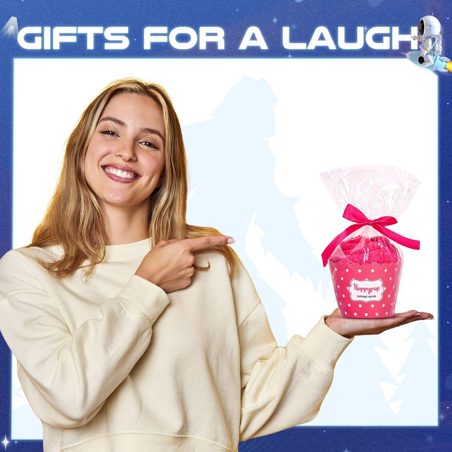 HAPPYPOP Gag Socks for Women -Running Fart Gifts, Funny Gifts for Besties Sister