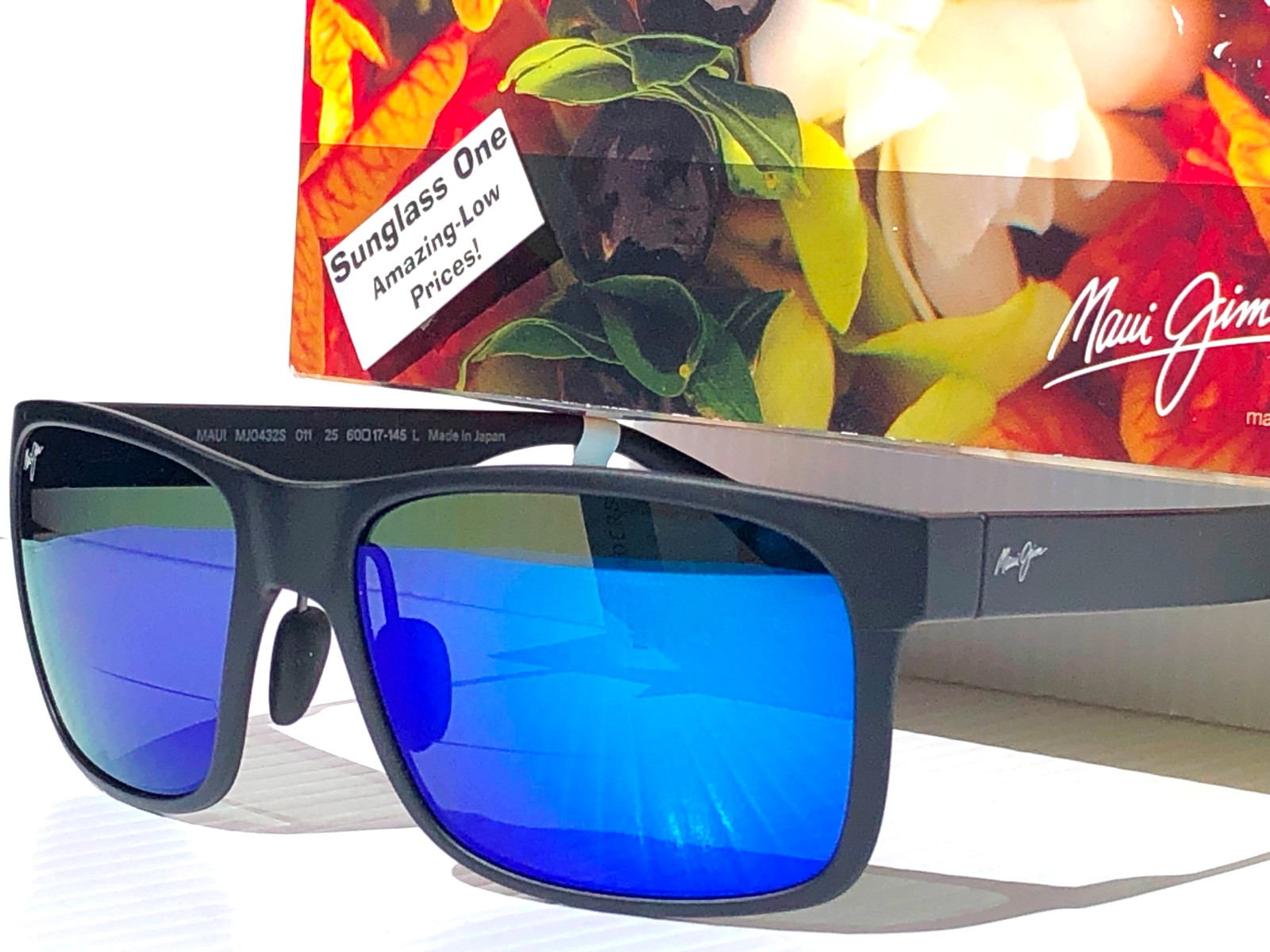 Maui Jim RED SANDS Matte Black POLARIZED Blue READERS +2.5 Sunglass B432-2M25