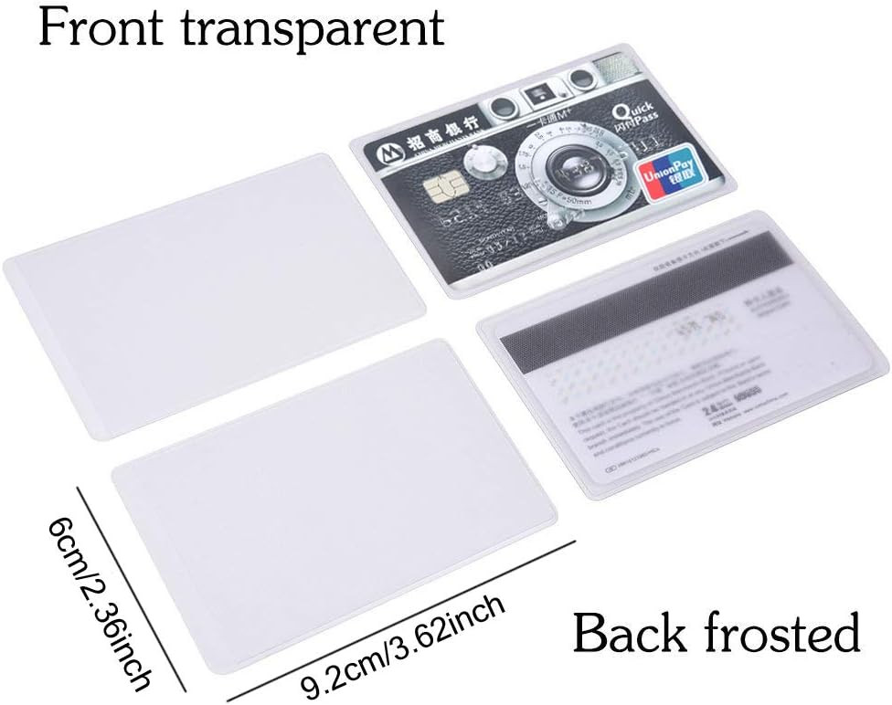 Honbay 20PCS Transparent Plastic Vertical ID Credit 3.78*2.36in, Clear White