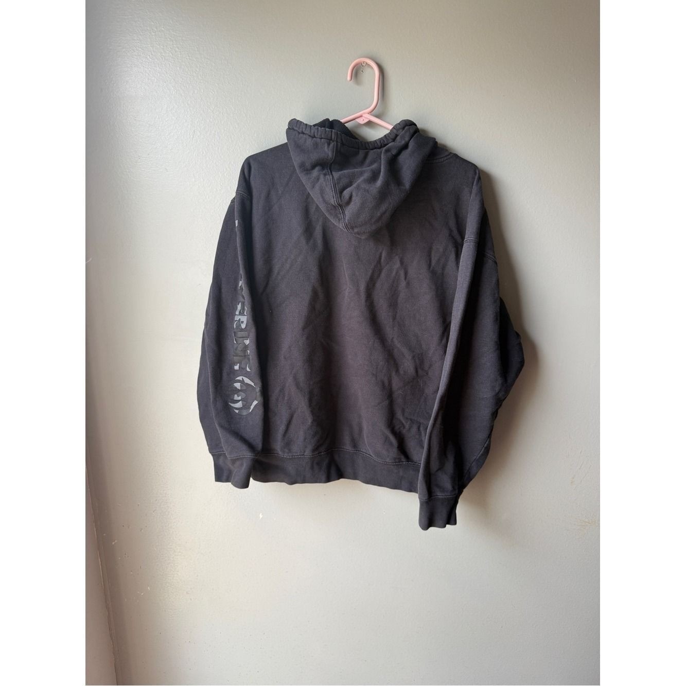Black Pullover Hoodie with Front Pocket